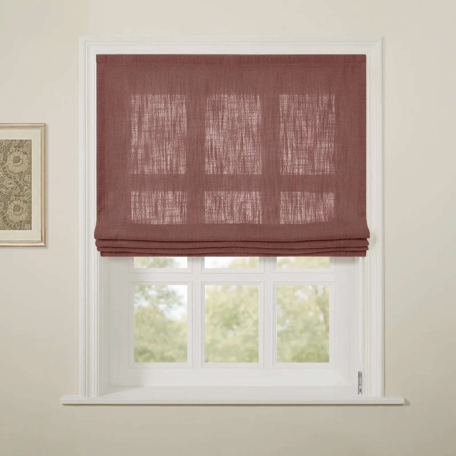 Liz Linen Flat Roman Shade Cord Lift - Image 155