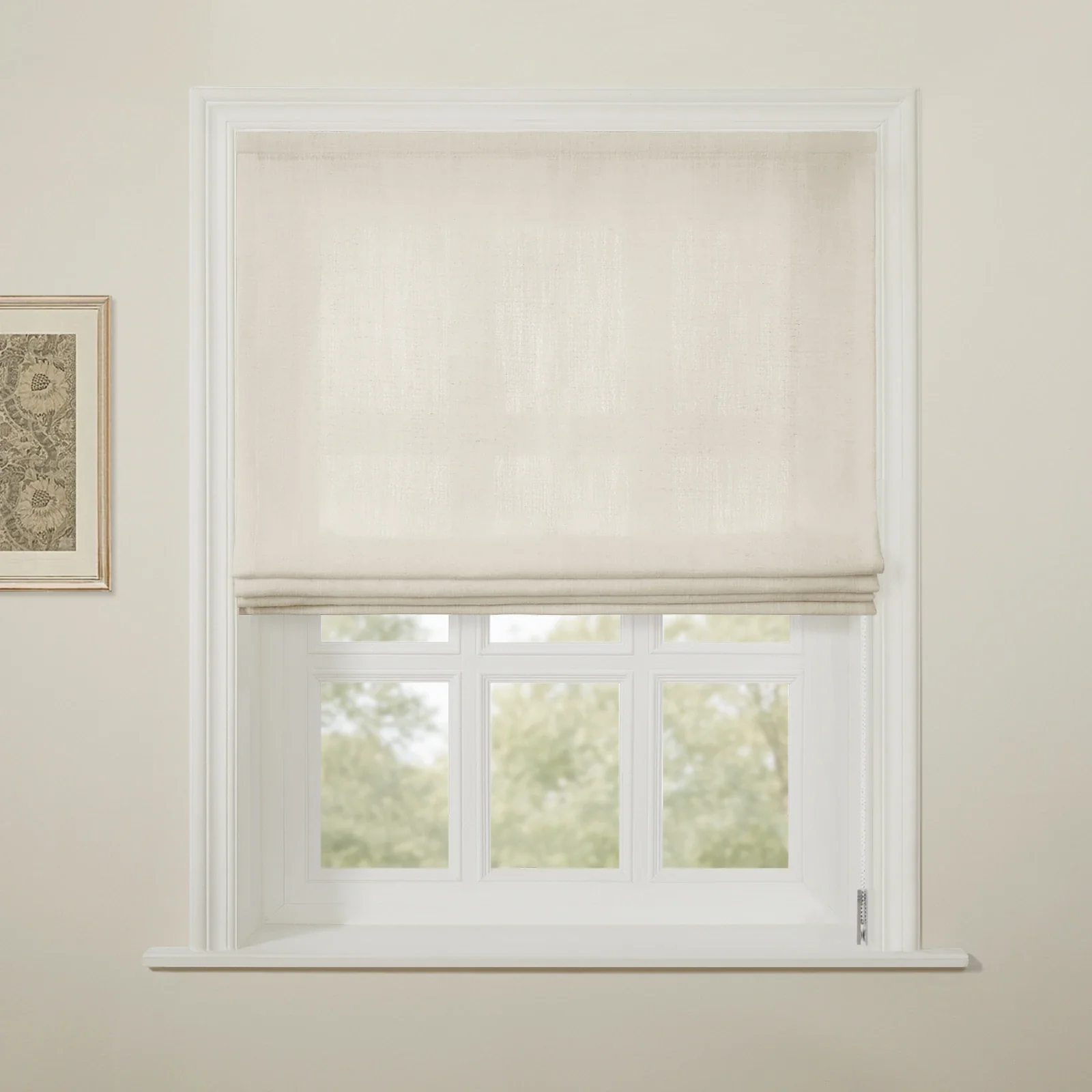 Liz Linen Flat Roman Shade Cord Lift - Image 19