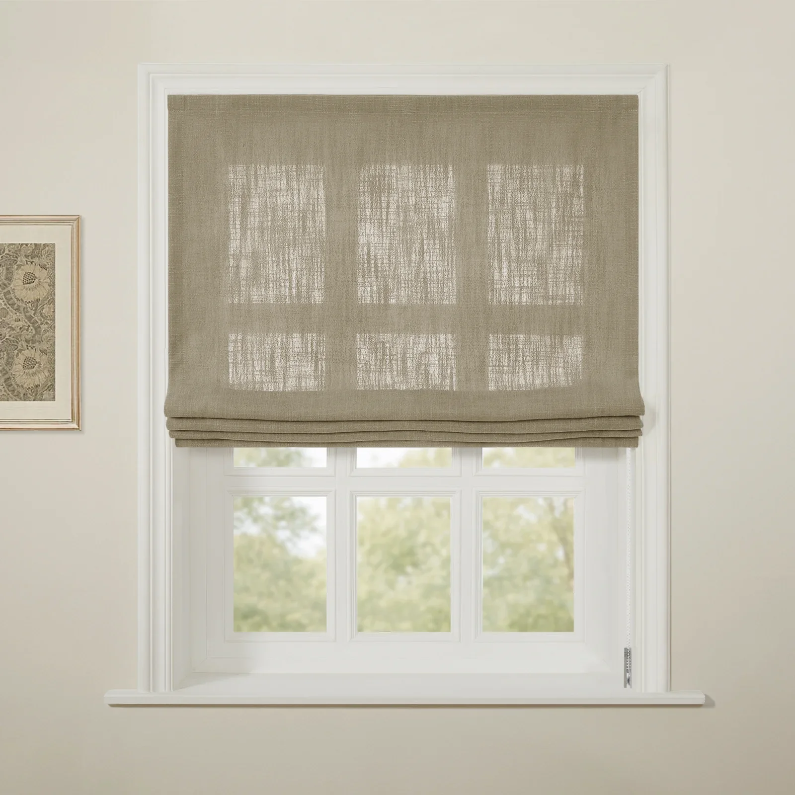 Liz Linen Flat Roman Shade Cord Lift - Image 39