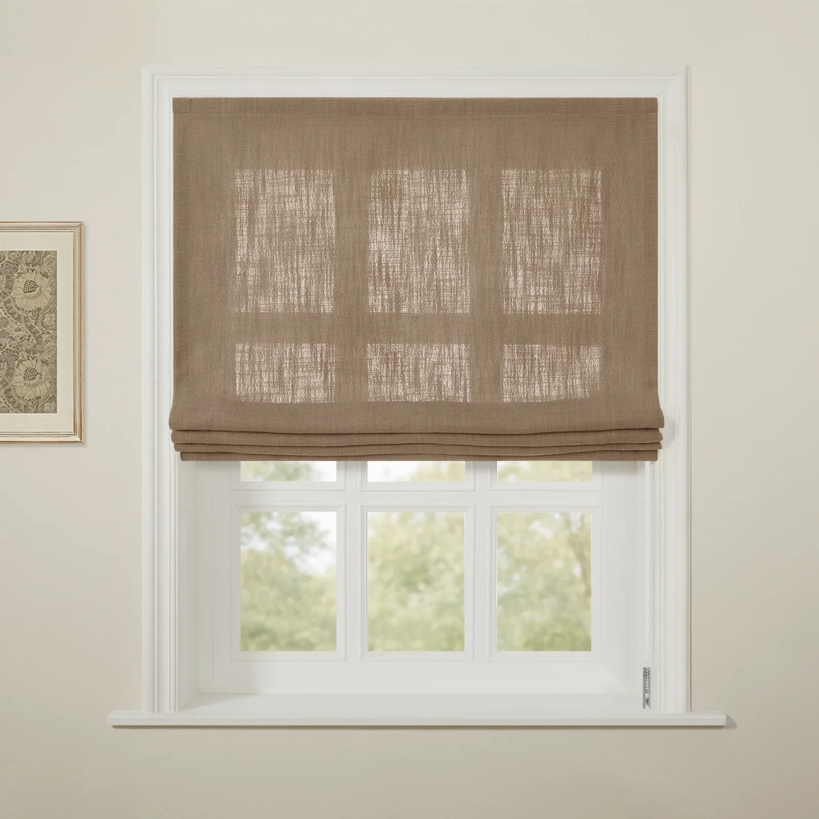 Liz Linen Flat Roman Shade Cord Lift - Image 43