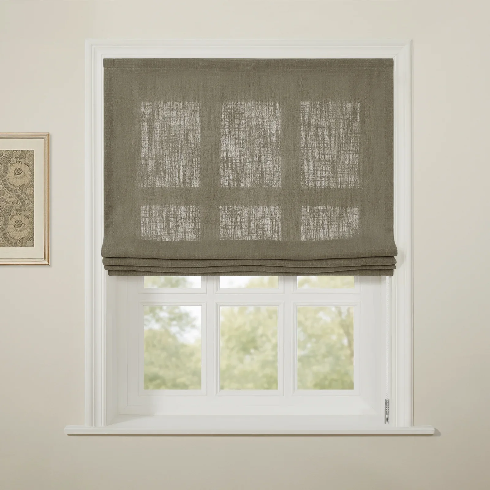 Liz Linen Flat Roman Shade Cord Lift - Image 47
