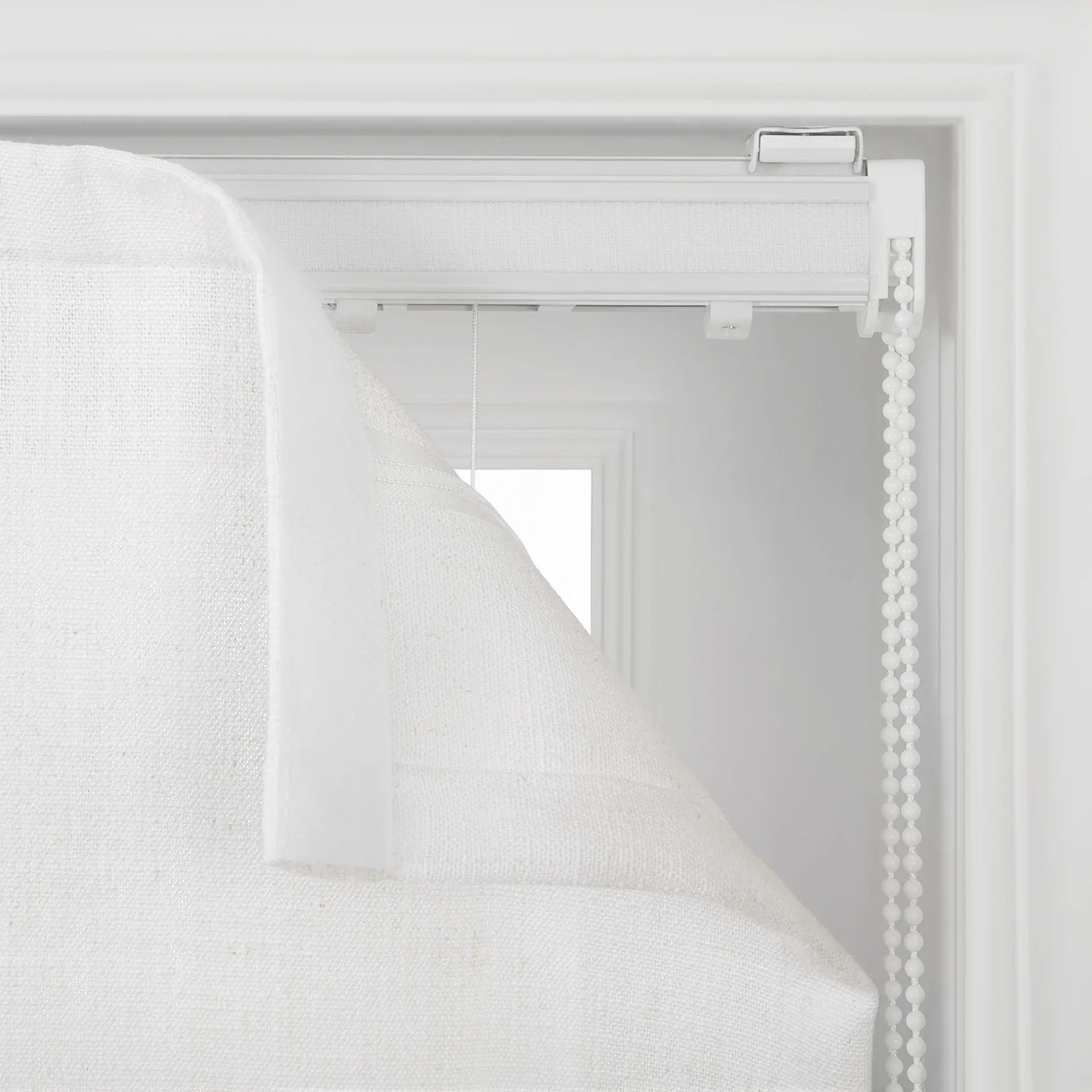 Liz Linen Flat Roman Shade Cord Lift - Image 9