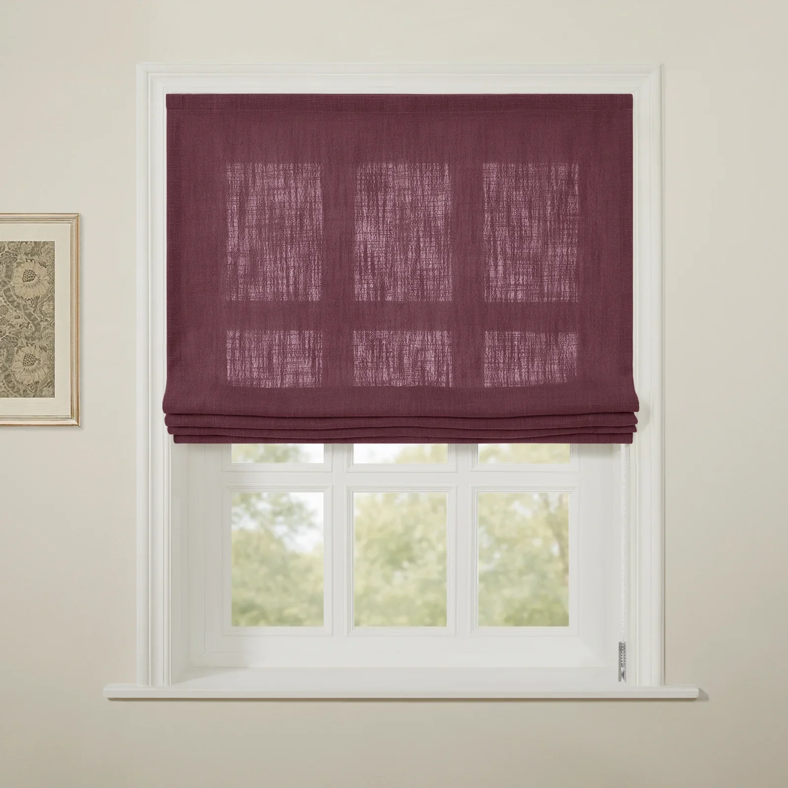 Liz Linen Flat Roman Shade Cord Lift - Image 95
