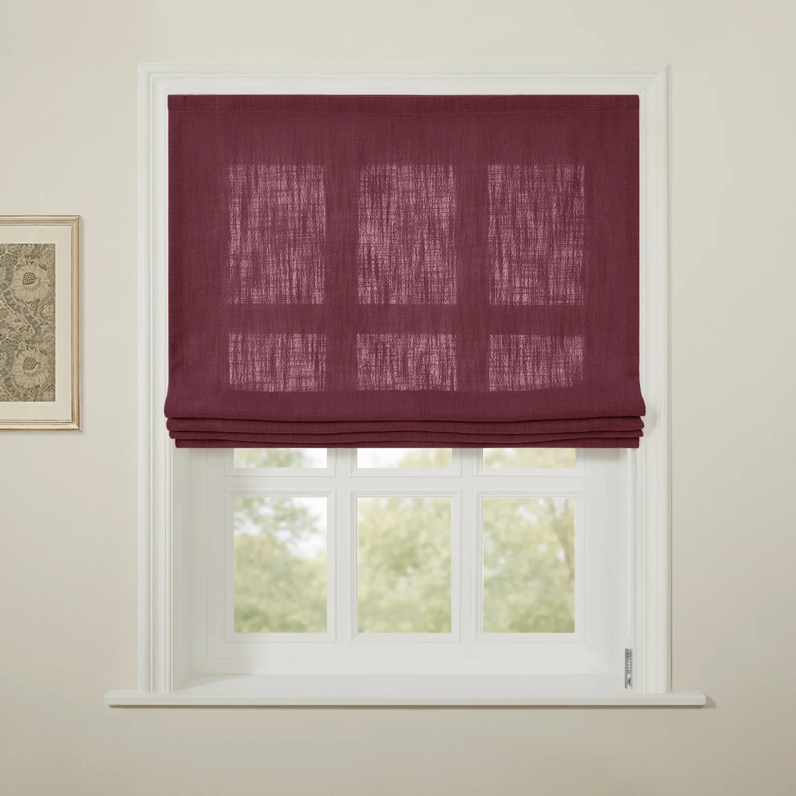 Liz Linen Flat Roman Shade Cord Lift - Image 99