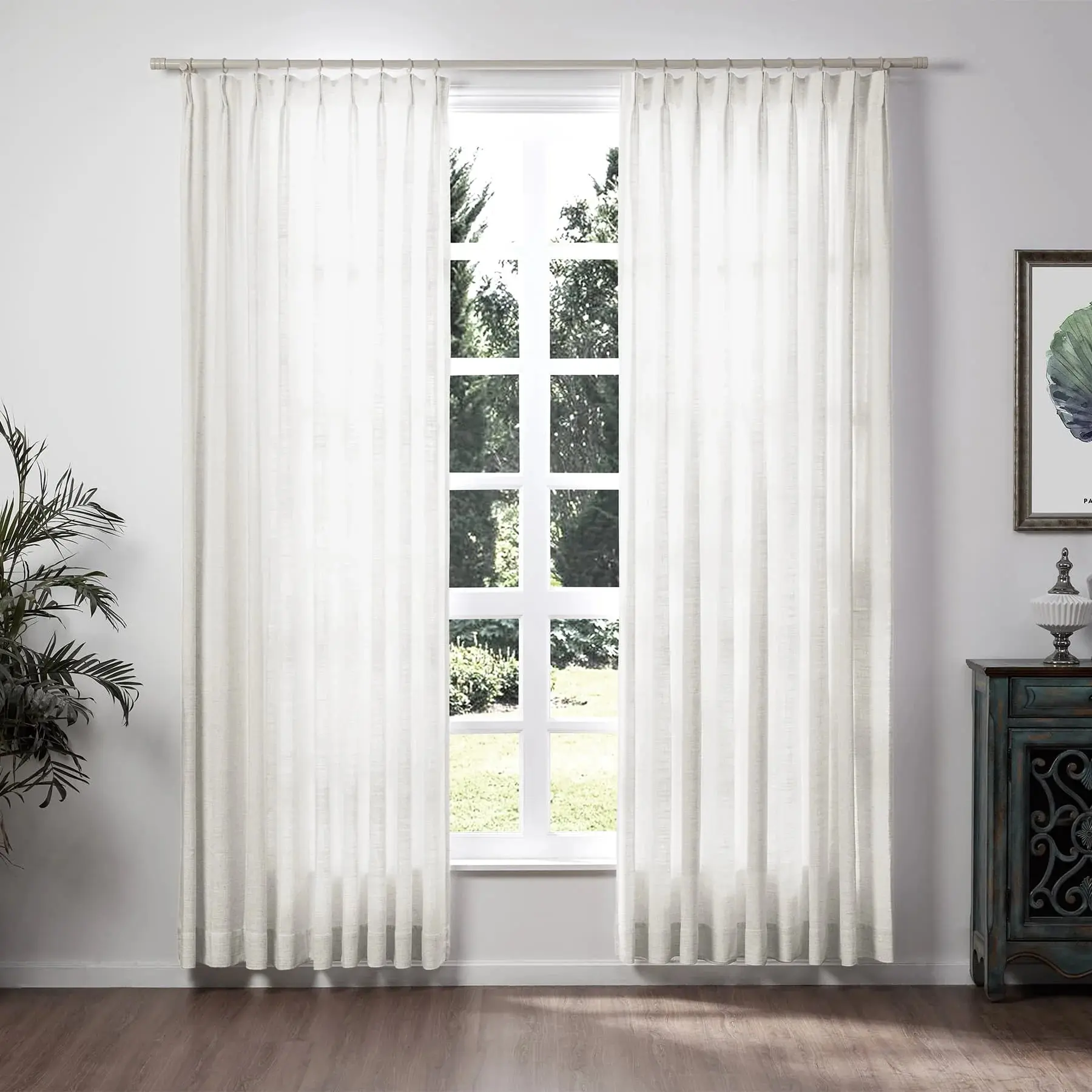 Liz Linen Pinch Pleat Ready Made Curtain with Room Darkening Lining - Image 10