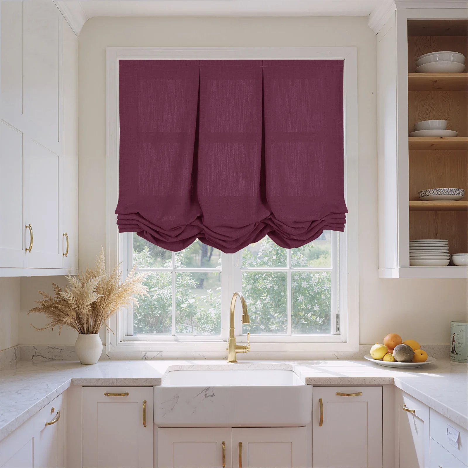 Liz Linen Pleated Balloon Shade Cord Lift - Image 126