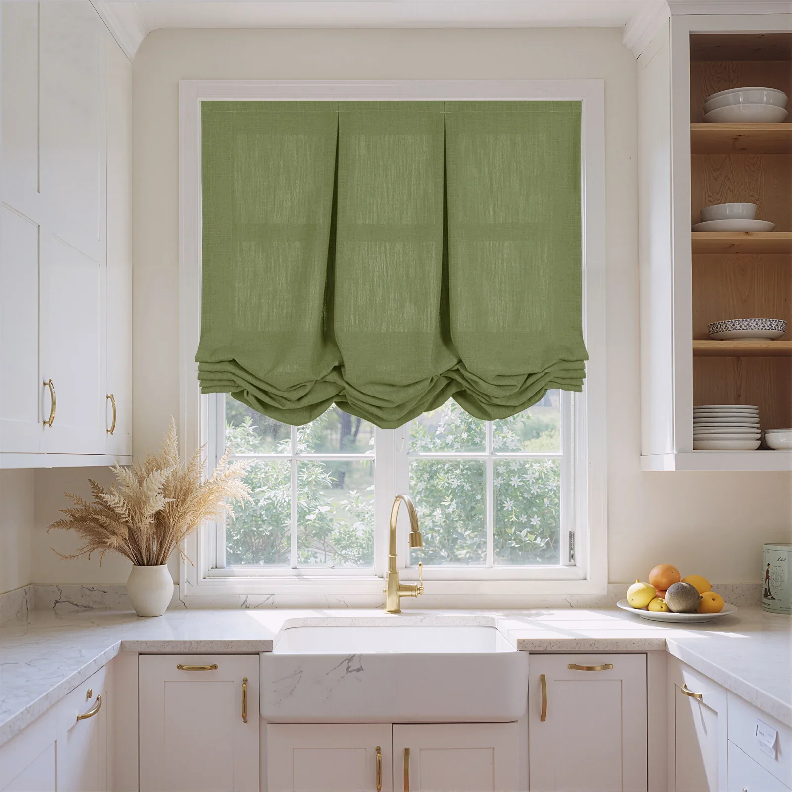 Liz Linen Pleated Balloon Shade Cord Lift - Image 174