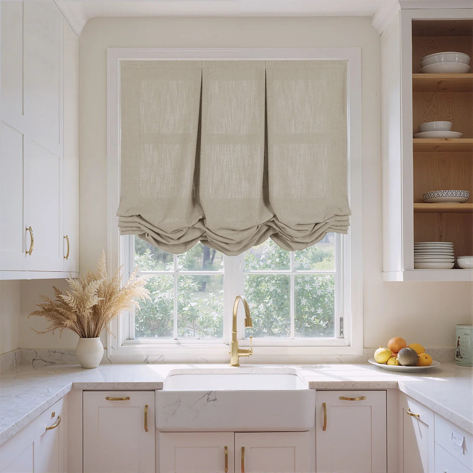 Liz Linen Pleated Balloon Shade Cord Lift - Image 222