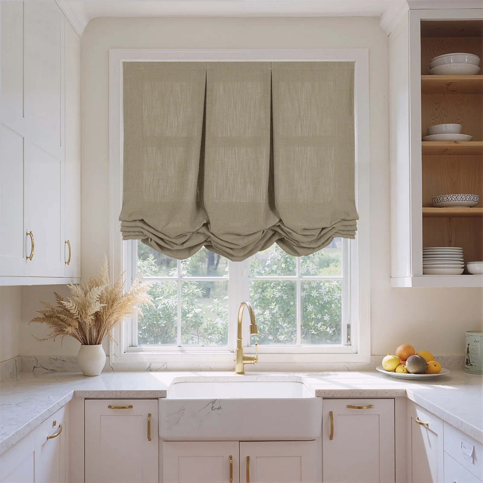 Liz Linen Pleated Balloon Shade Cord Lift - Image 48