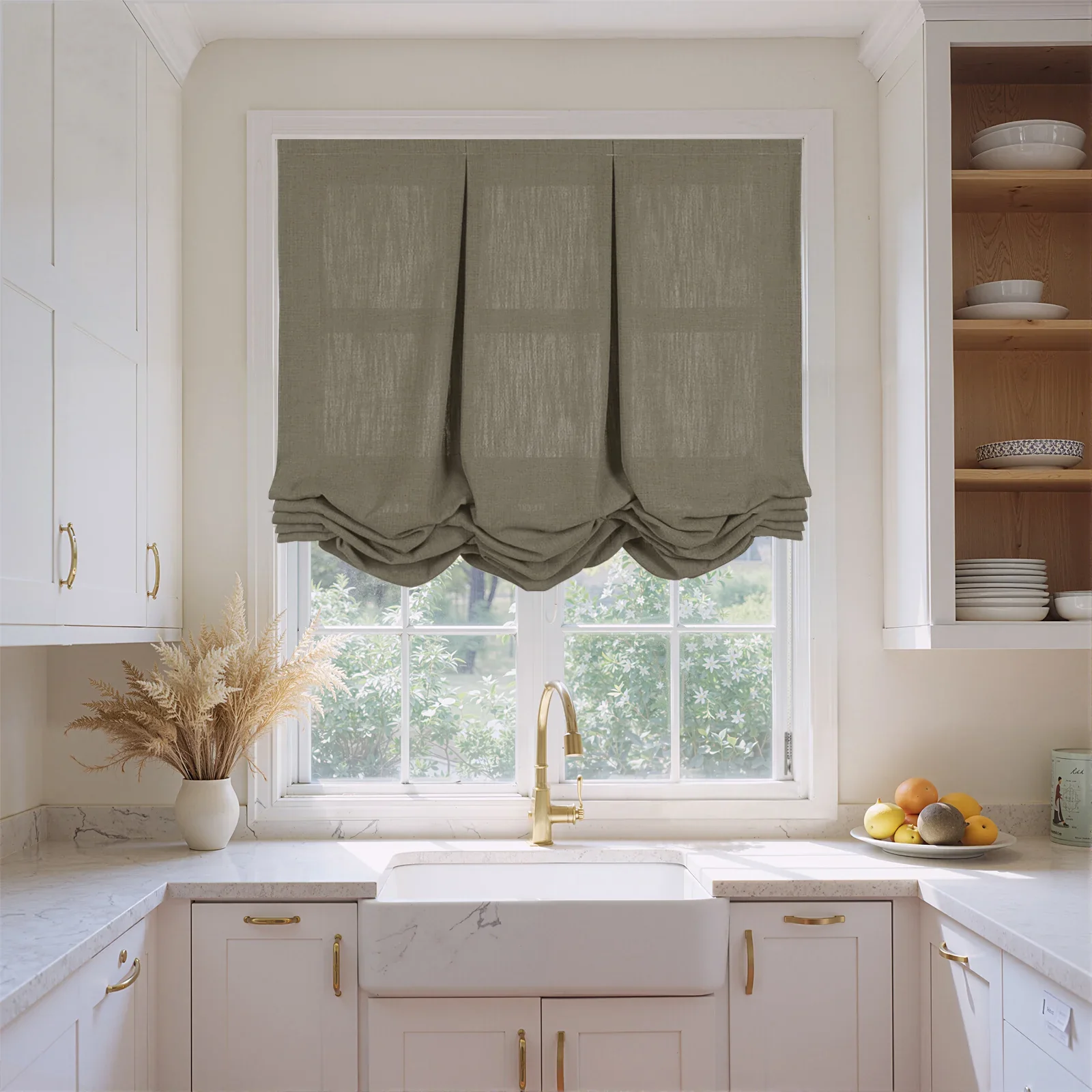 Liz Linen Pleated Balloon Shade Cord Lift - Image 54