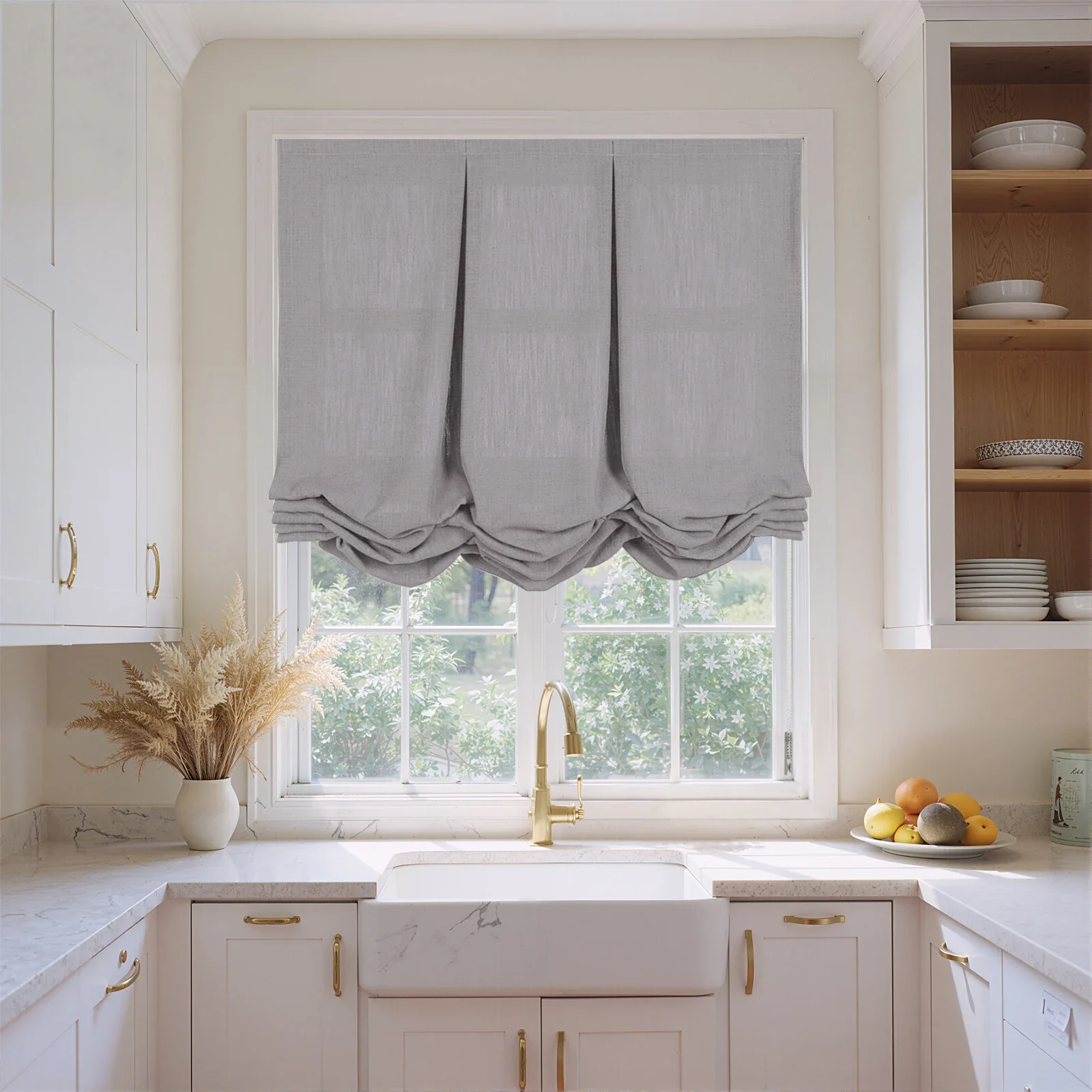 Liz Linen Pleated Balloon Shade Cord Lift - Image 66