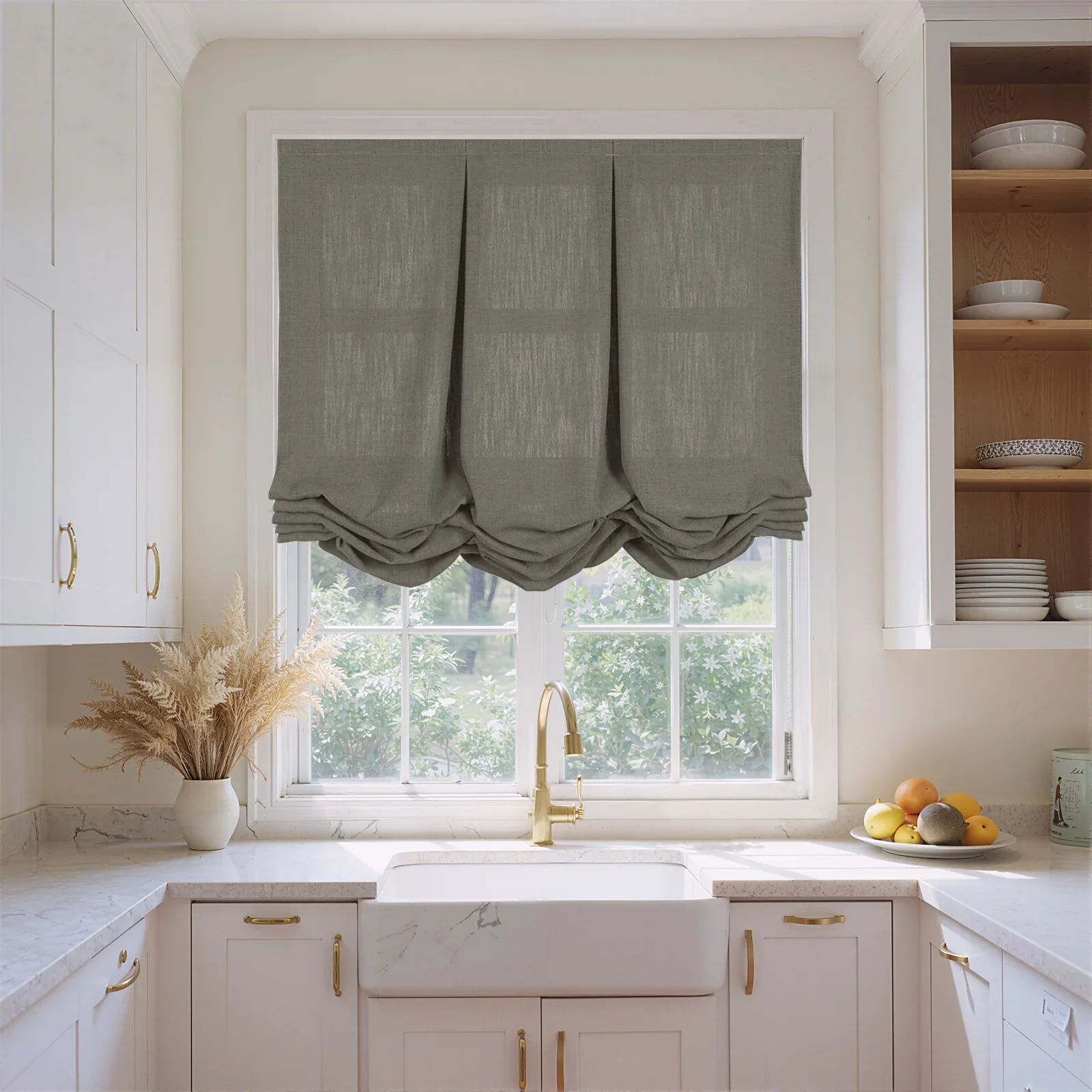 Liz Linen Pleated Balloon Shade Cord Lift - Image 78