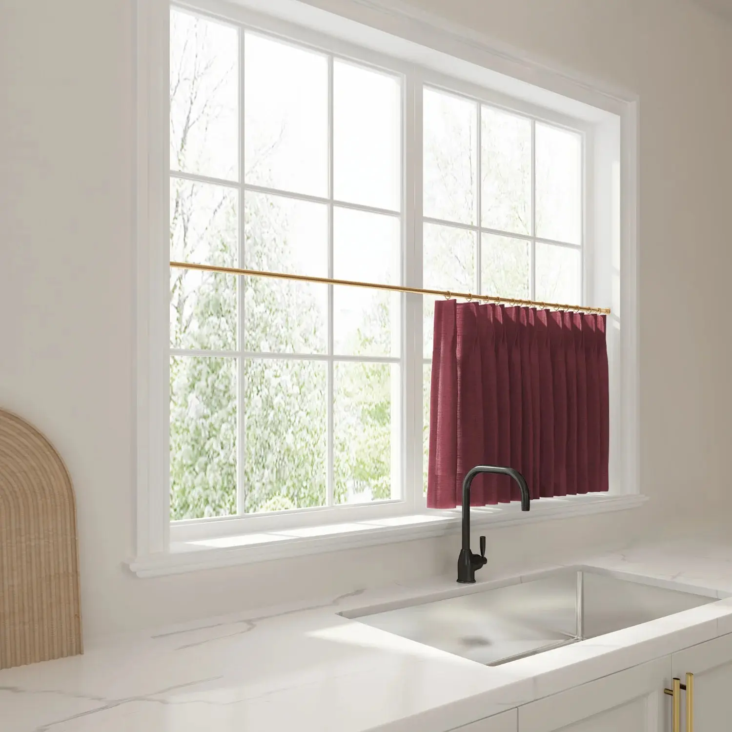 Liz Linen Pleated Cafe Curtains - Image 105
