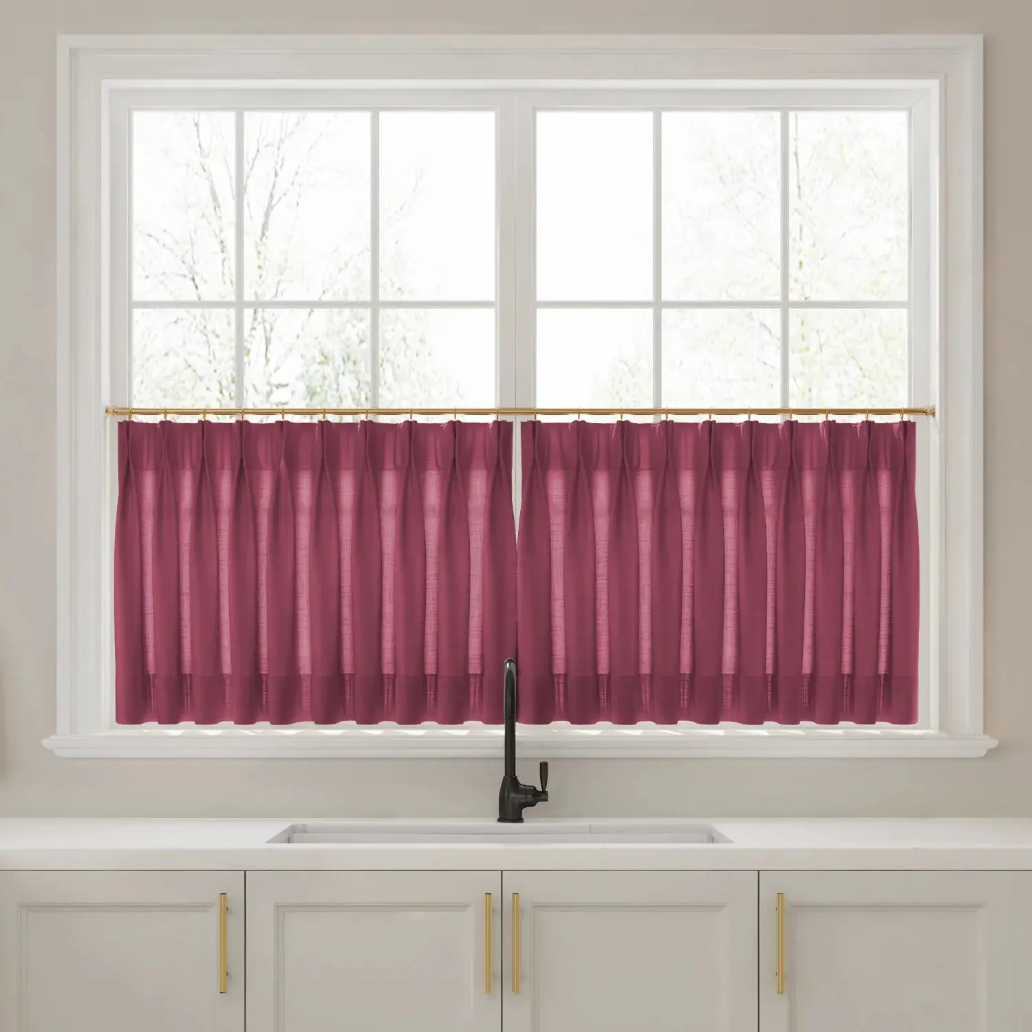 Liz Linen Pleated Cafe Curtains - Image 11