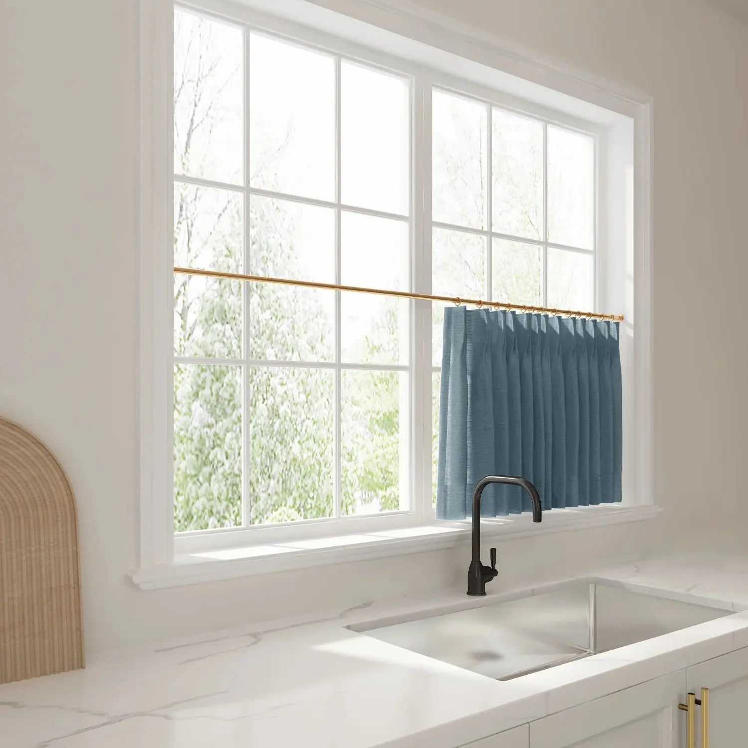 Liz Linen Pleated Cafe Curtains - Image 110