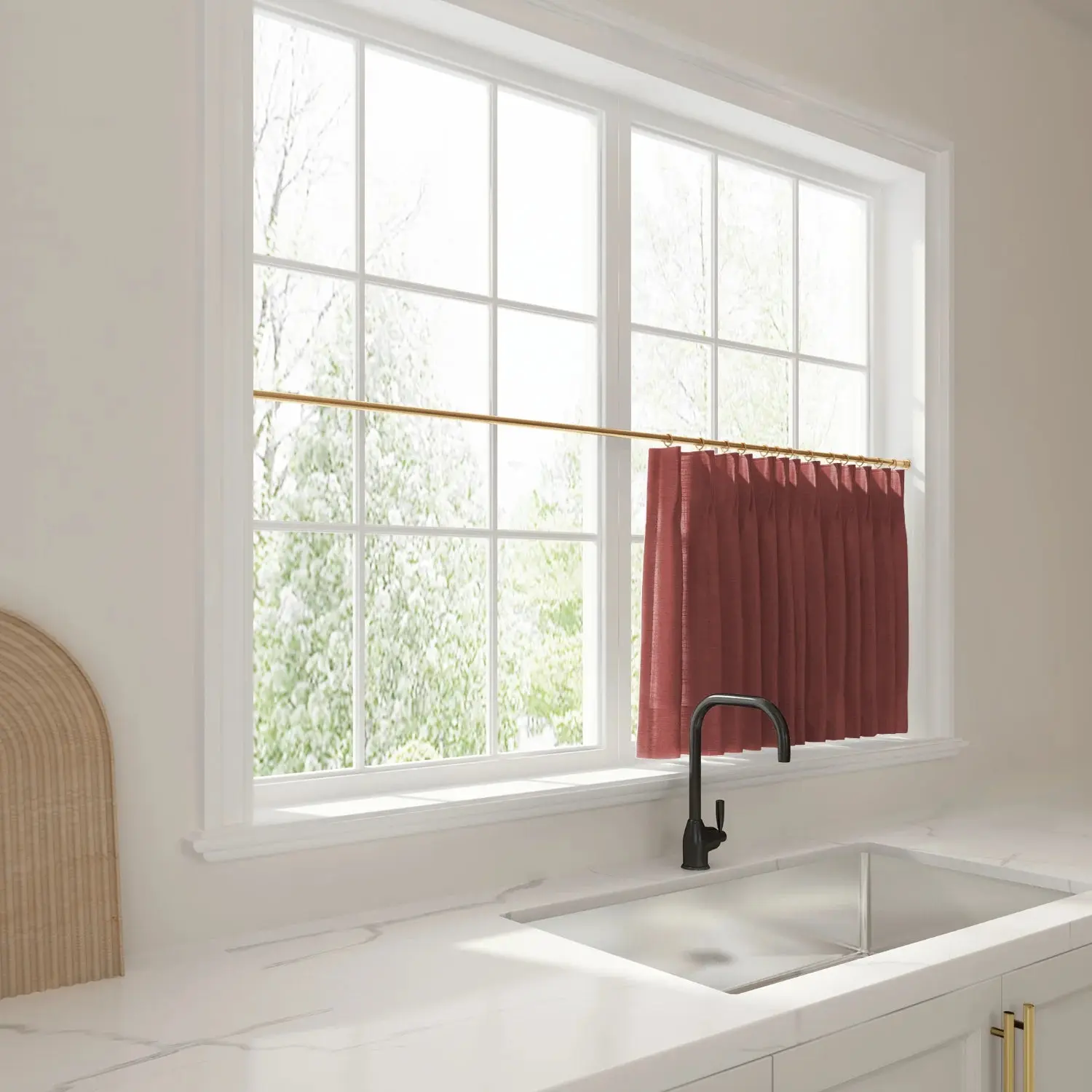 Liz Linen Pleated Cafe Curtains - Image 113