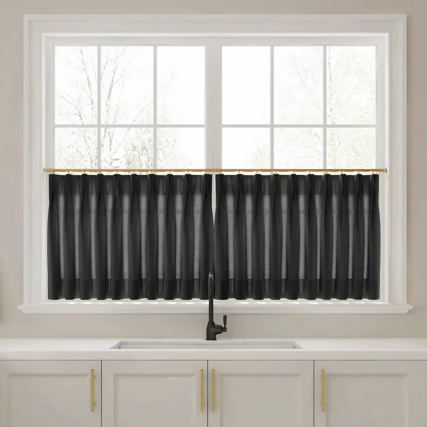 Liz Linen Pleated Cafe Curtains - Image 12