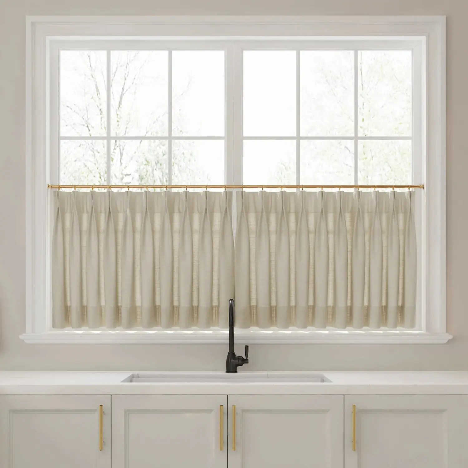 Liz Linen Pleated Cafe Curtains - Image 13