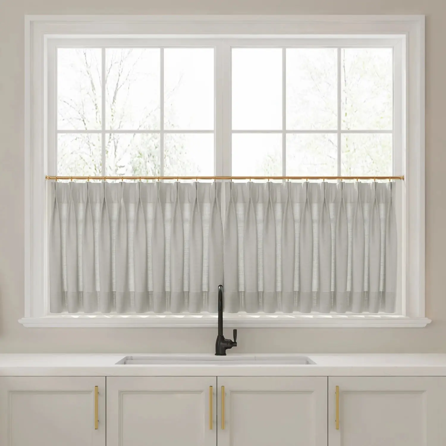 Liz Linen Pleated Cafe Curtains - Image 16