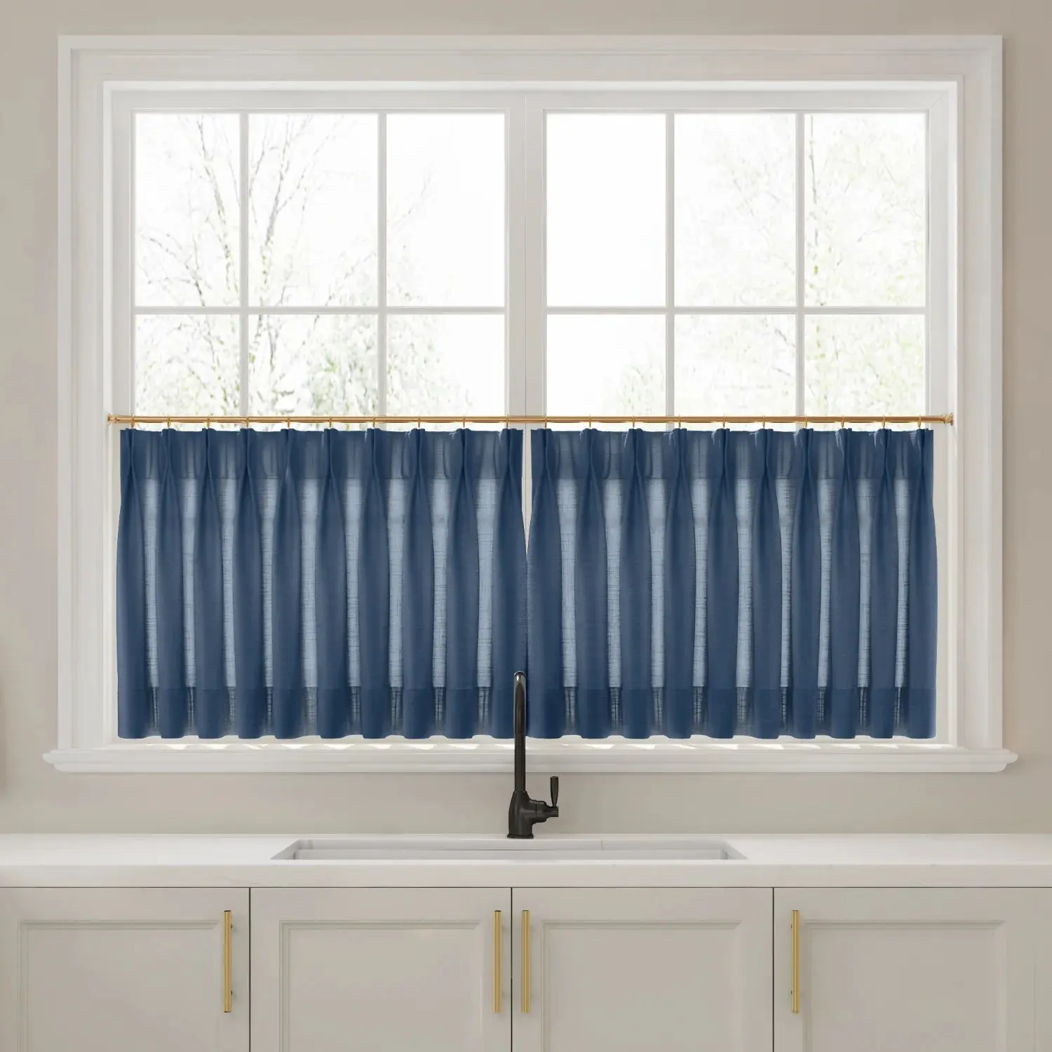Liz Linen Pleated Cafe Curtains - Image 19