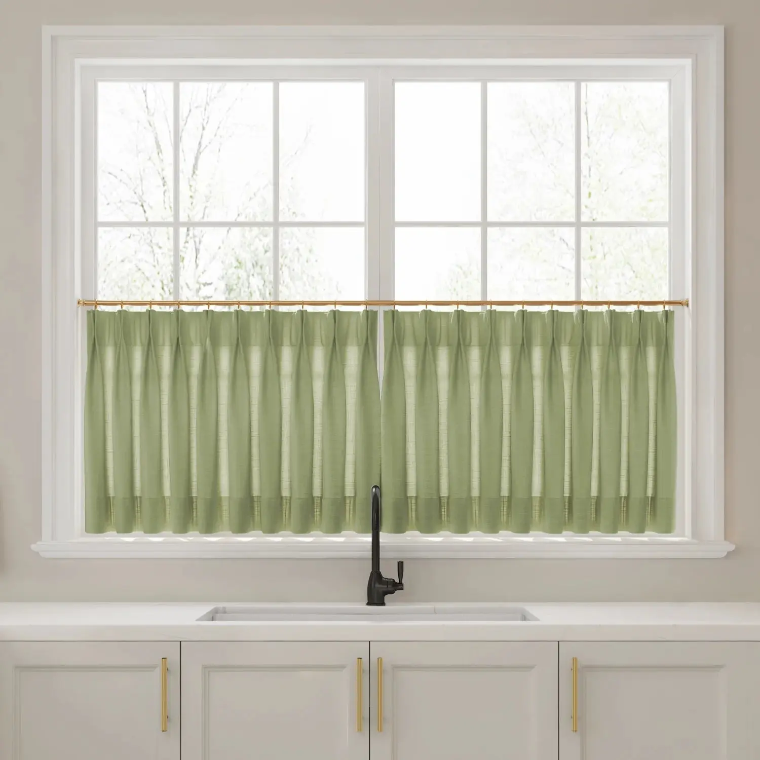 Liz Linen Pleated Cafe Curtains - Image 21