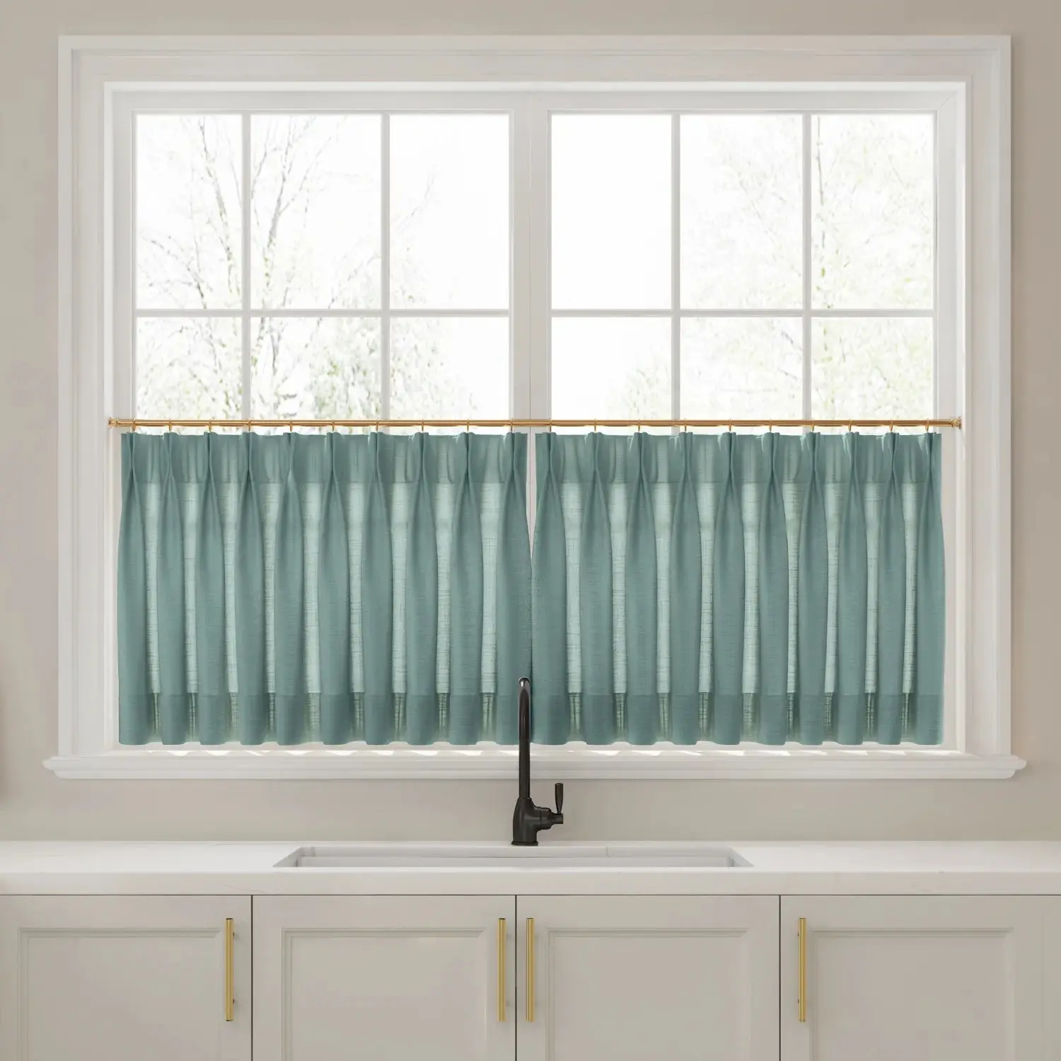 Liz Linen Pleated Cafe Curtains - Image 24