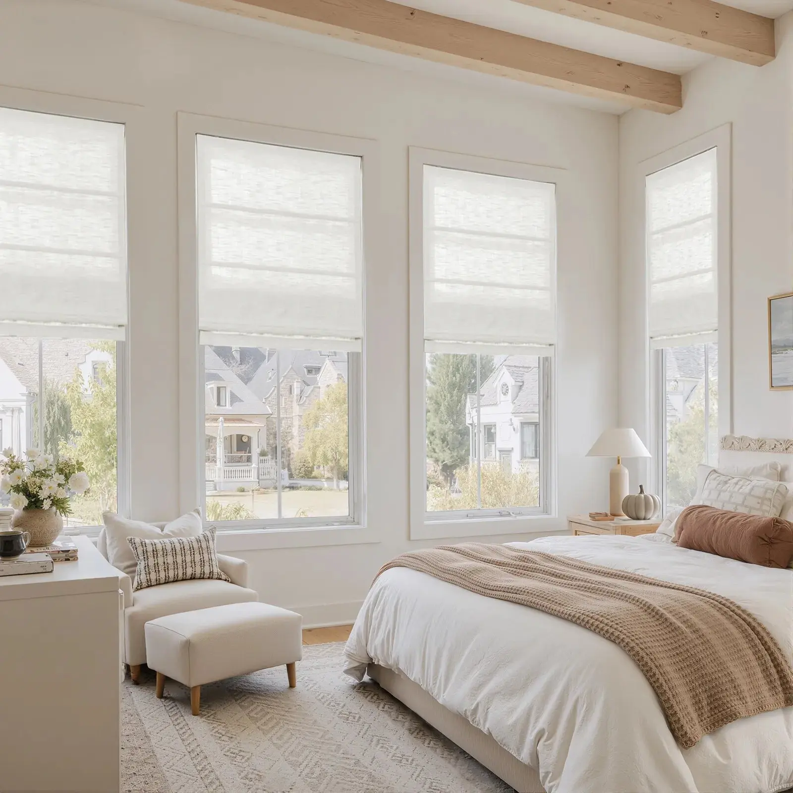 Liz Linen Roman Shade Cordless - Image 16