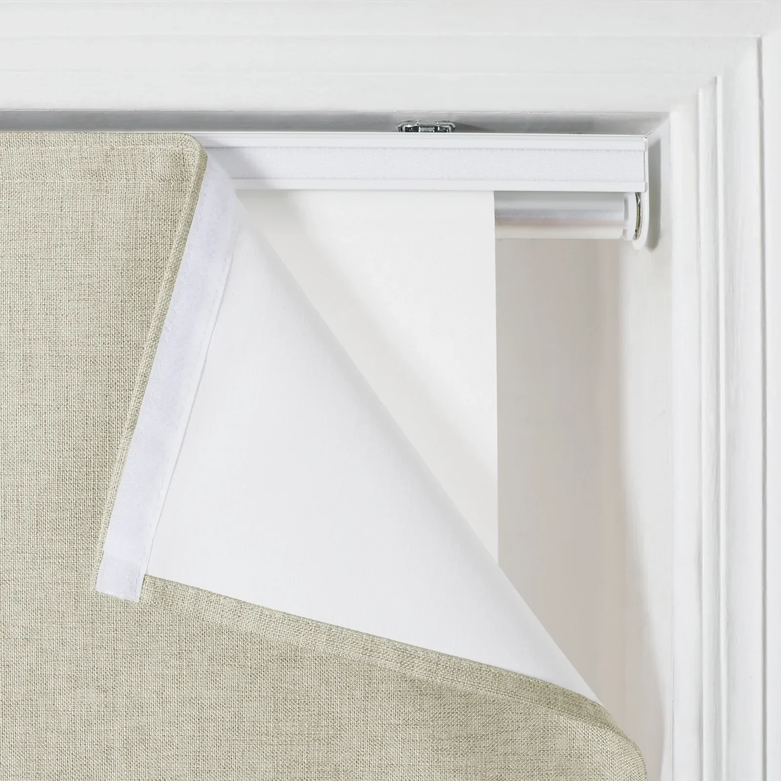 TWOPAGES Liz™ Linen Roman Shade Cordless Plus Size - Image 62