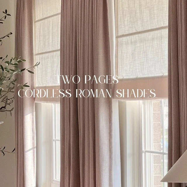 TWOPAGES Liz™ Linen Roman Shade Cordless Plus Size - Image 8