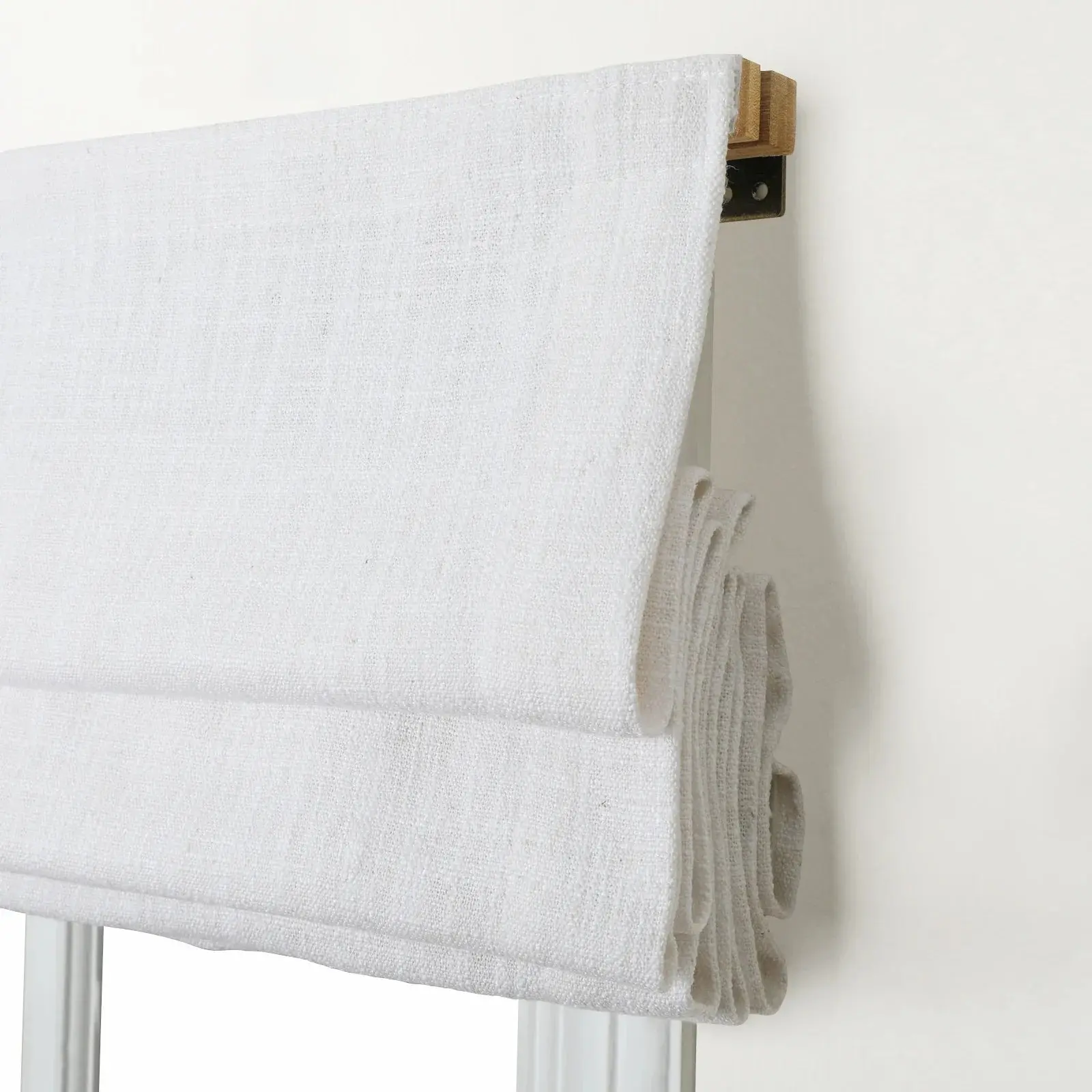 Liz Linen Blend Roman Shade Cordless - Wooden Headrail - Image 13