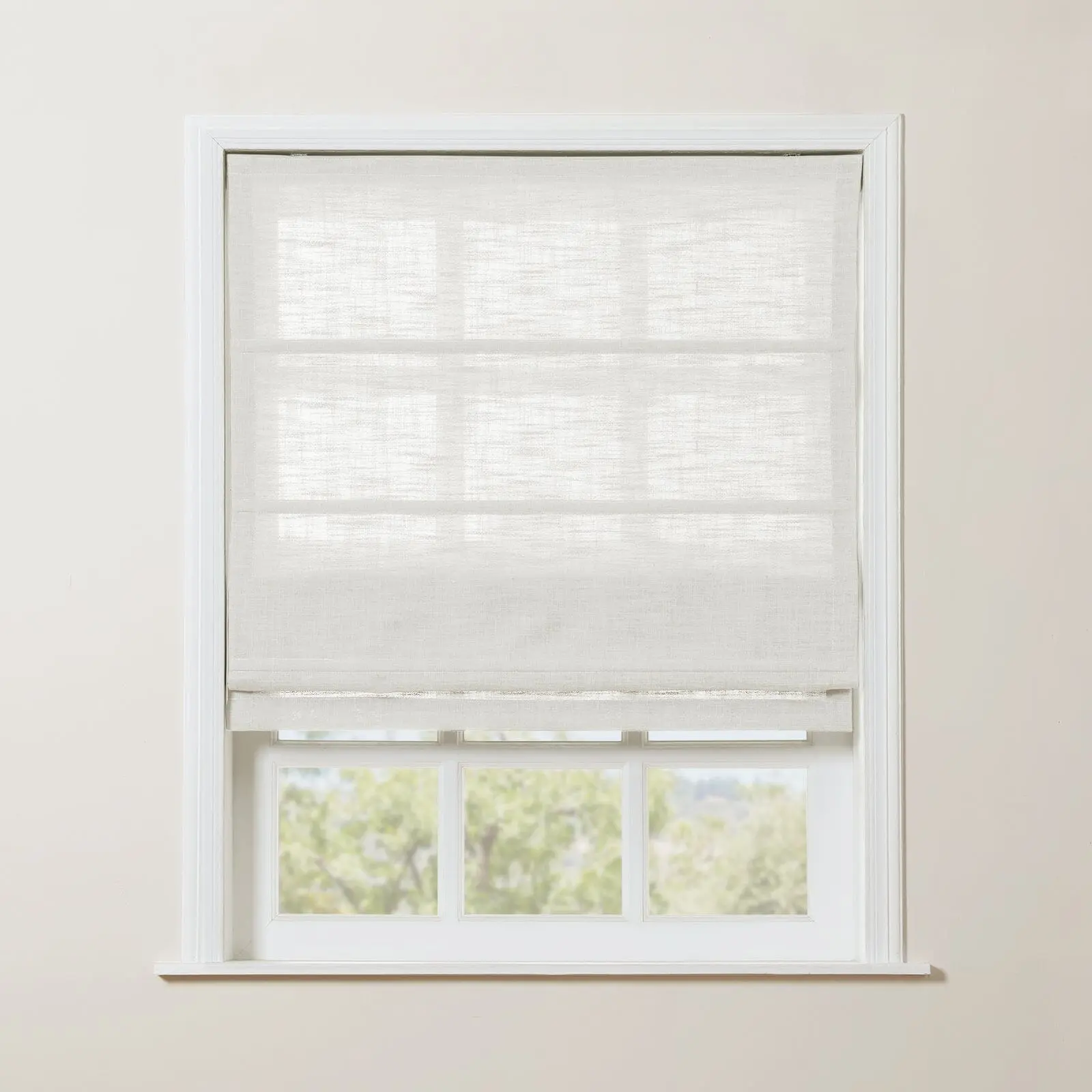 Liz Linen Blend Roman Shade Cordless - Wooden Headrail - Image 14