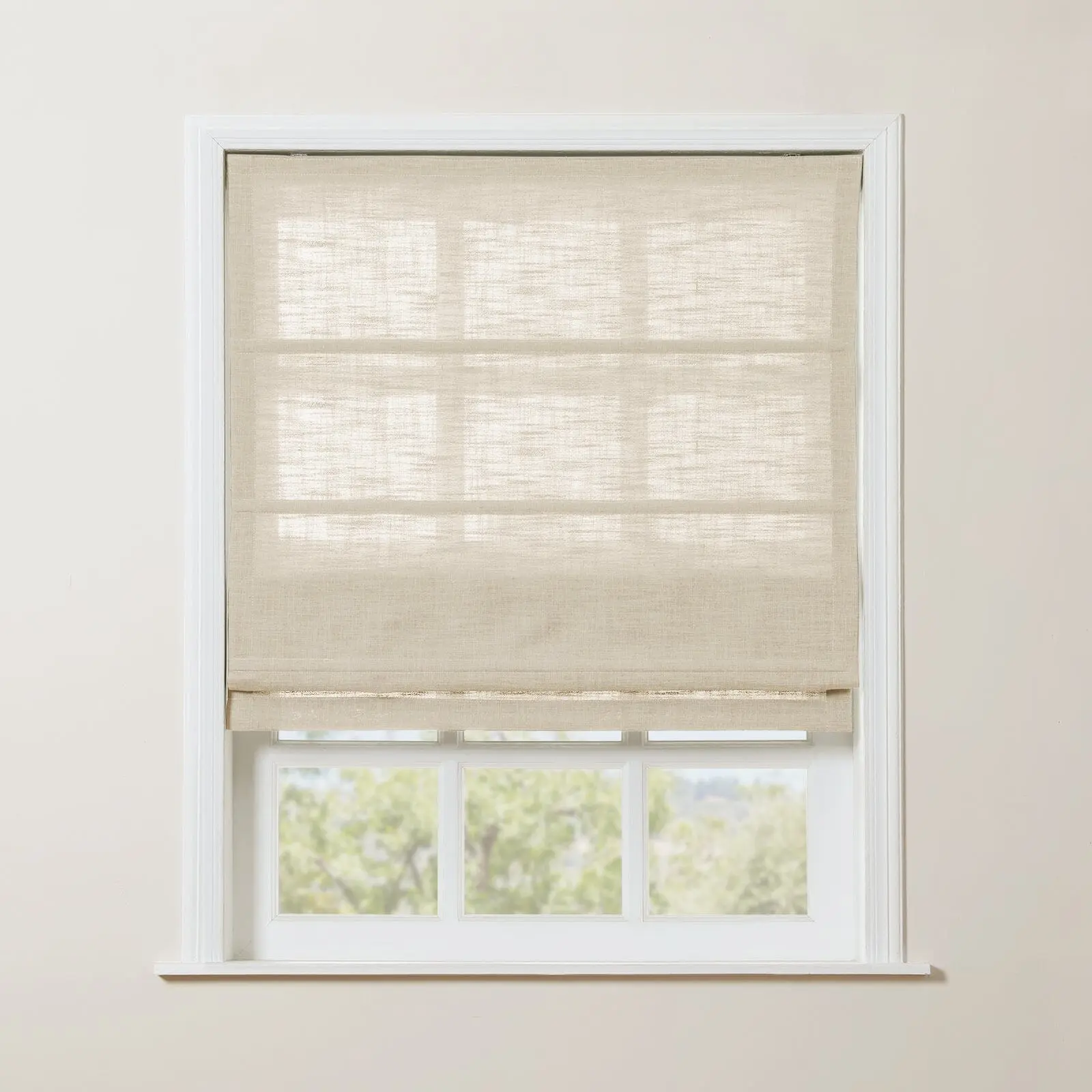 Liz Linen Blend Roman Shade Cordless - Wooden Headrail - Image 15