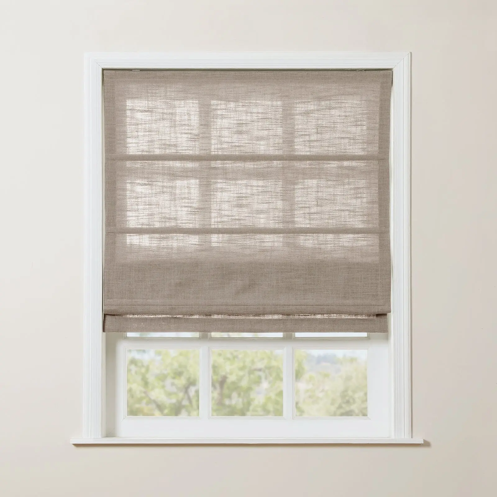 Liz Linen Blend Roman Shade Cordless - Wooden Headrail - Image 17