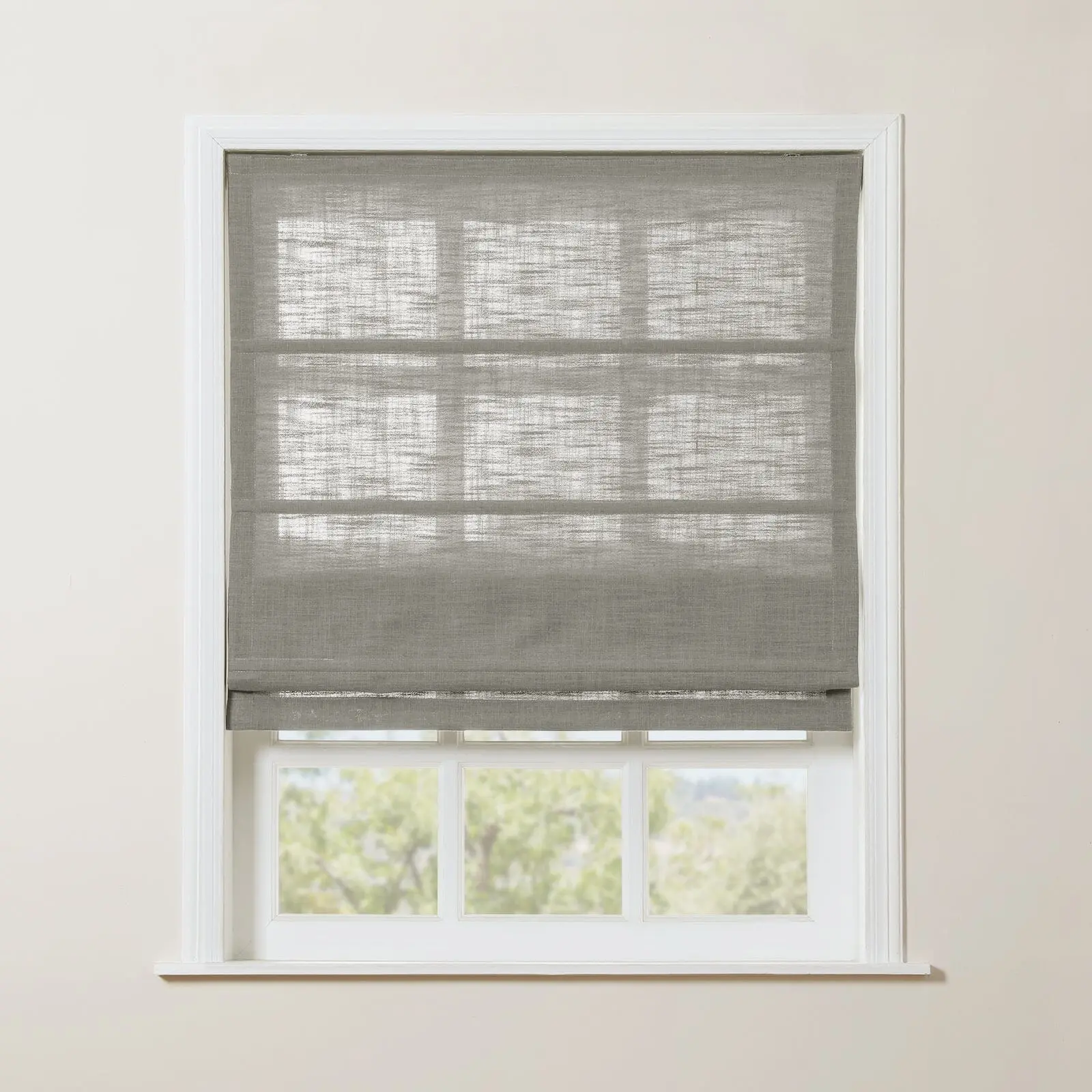 Liz Linen Blend Roman Shade Cordless - Wooden Headrail - Image 23