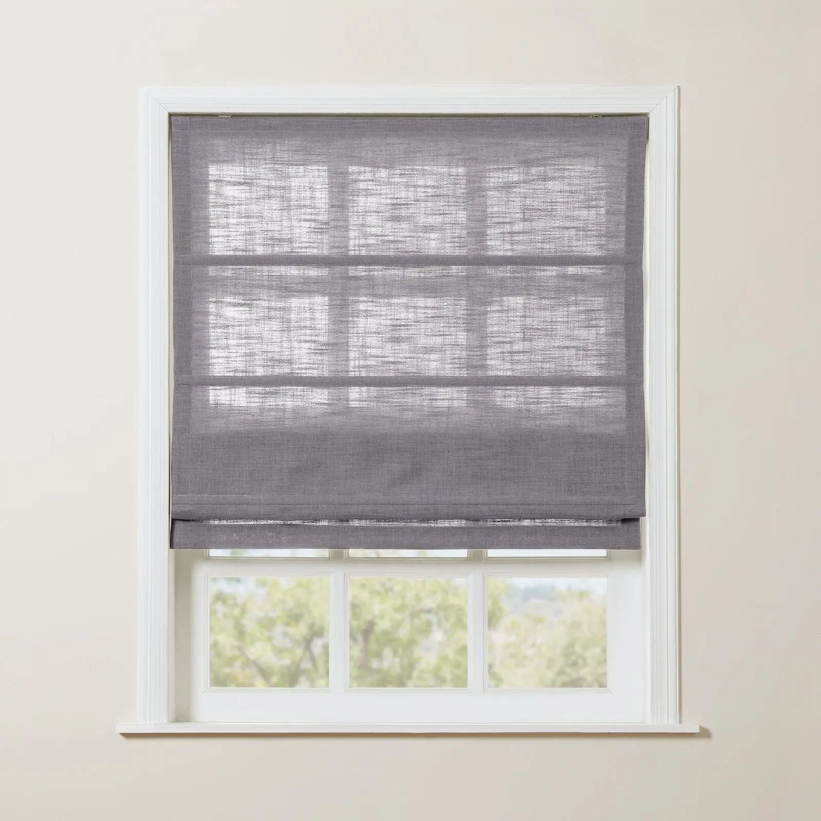 Liz Linen Blend Roman Shade Cordless - Wooden Headrail - Image 24