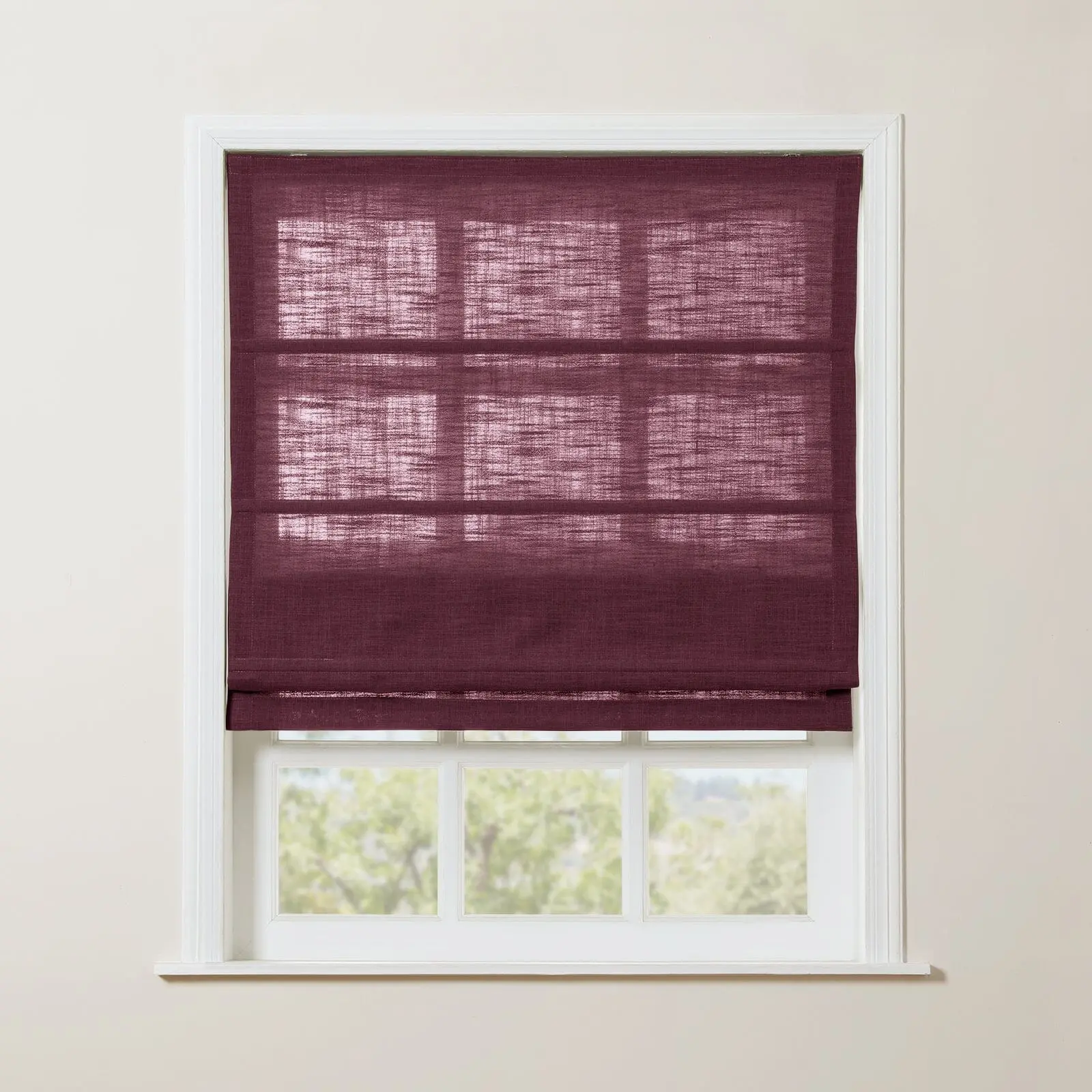 Liz Linen Blend Roman Shade Cordless - Wooden Headrail - Image 34