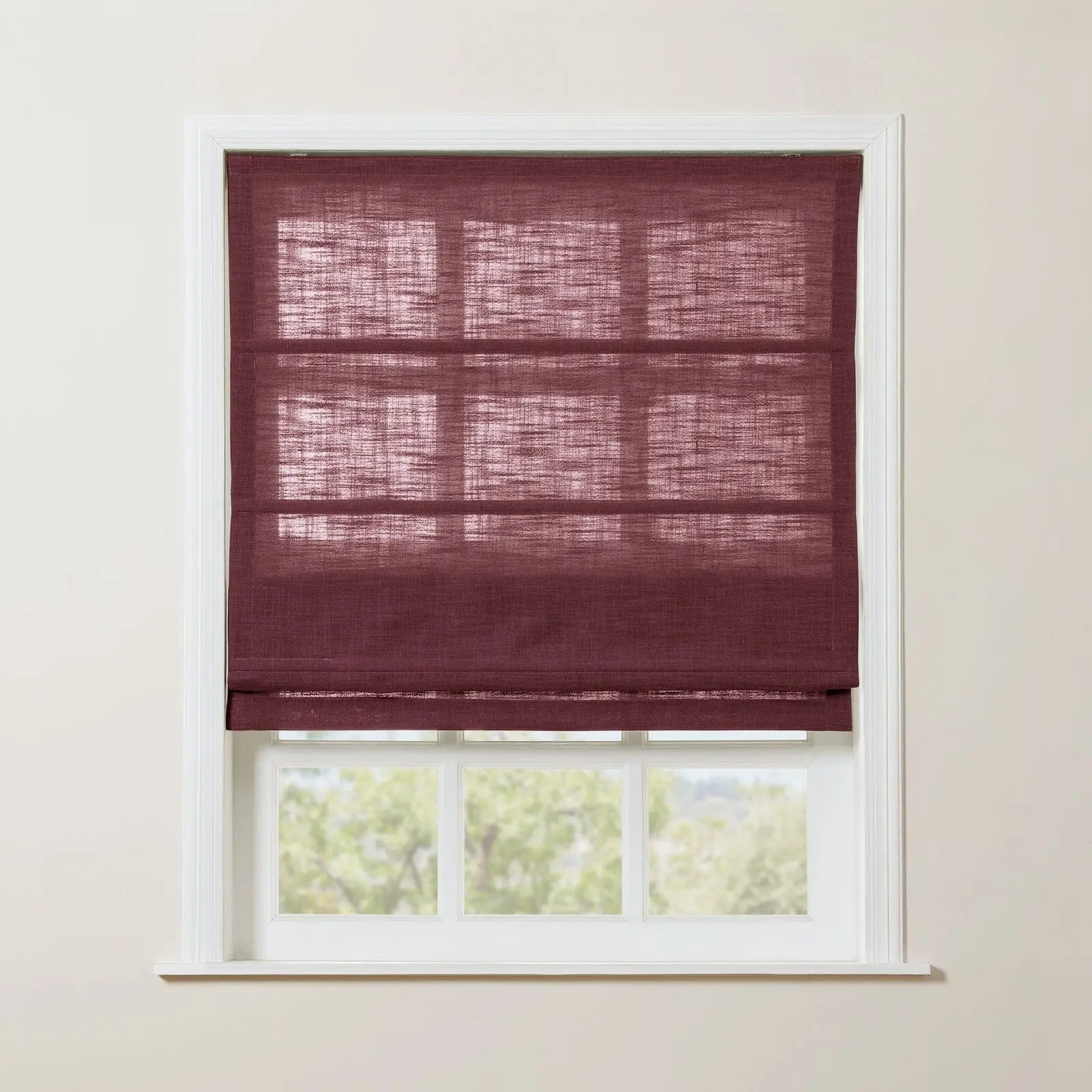 Liz Linen Blend Roman Shade Cordless - Wooden Headrail - Image 35