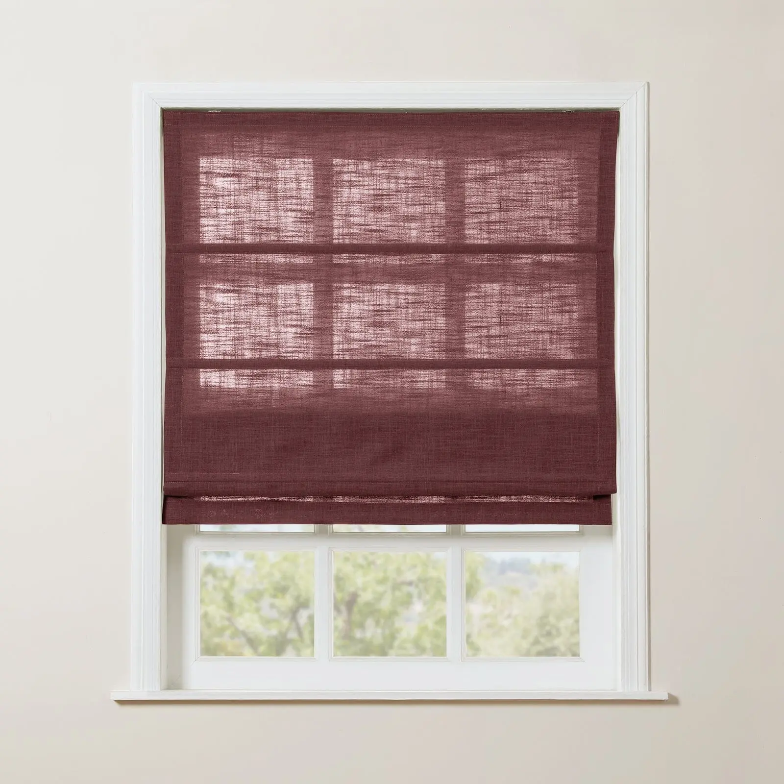 Liz Linen Blend Roman Shade Cordless - Wooden Headrail - Image 36