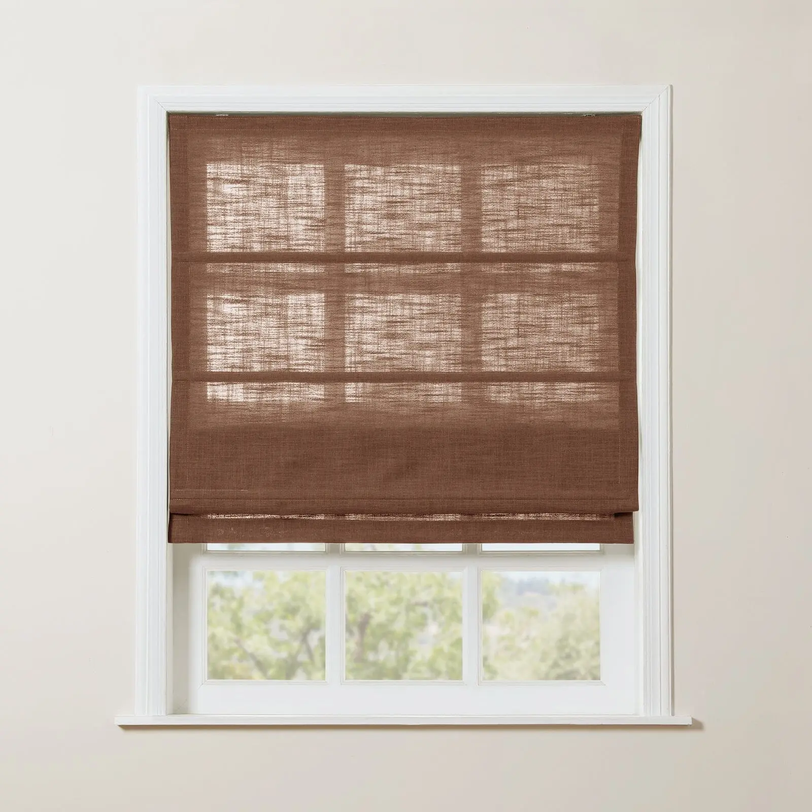 Liz Linen Blend Roman Shade Cordless - Wooden Headrail - Image 38