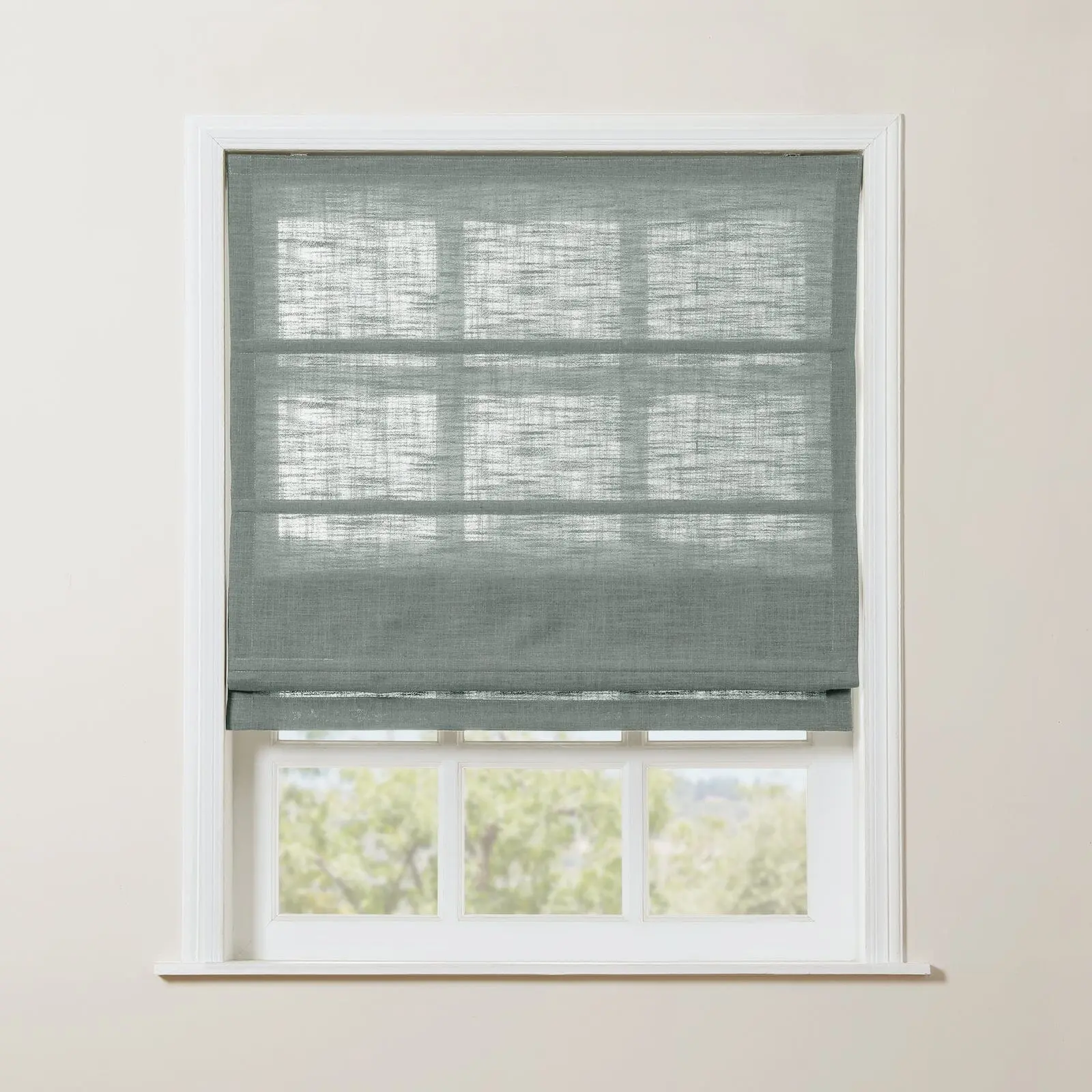 Liz Linen Blend Roman Shade Cordless - Wooden Headrail - Image 45