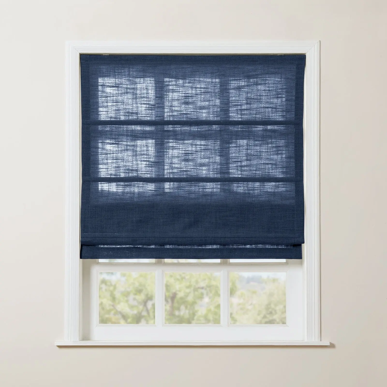 Liz Linen Blend Roman Shade Cordless - Wooden Headrail - Image 48