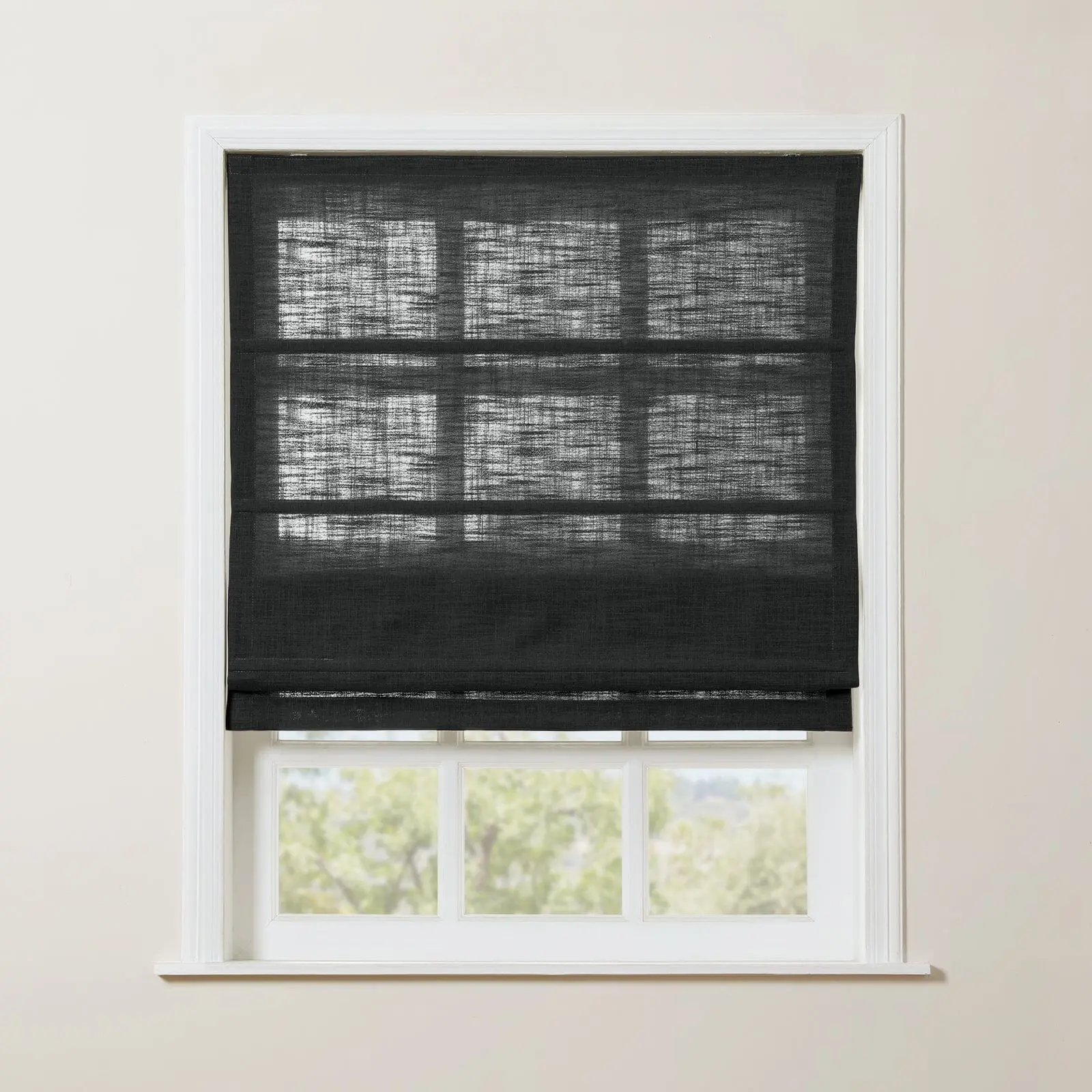 Liz Linen Blend Roman Shade Cordless - Wooden Headrail - Image 49