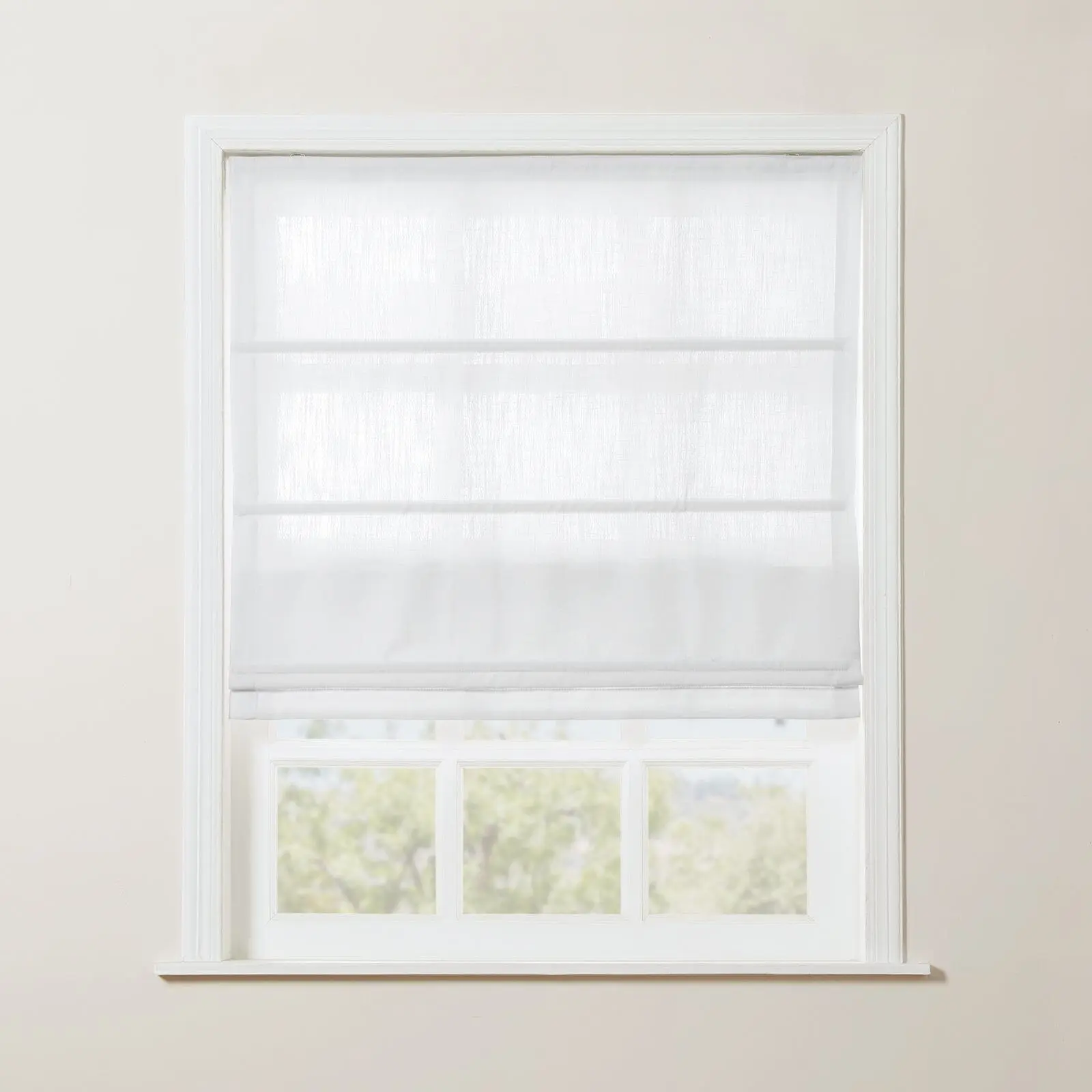 Liz Linen Blend Roman Shade Cordless - Wooden Headrail - Image 8