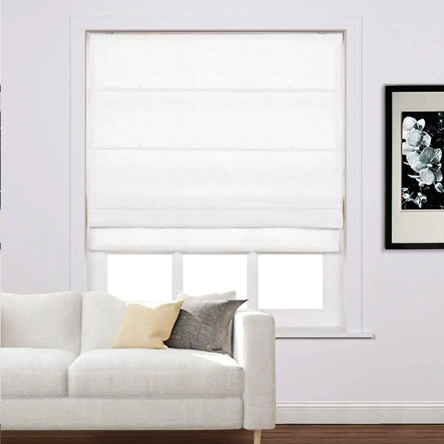 Liz Linen Window Roman Shades Loop Cord Lift - Image 19