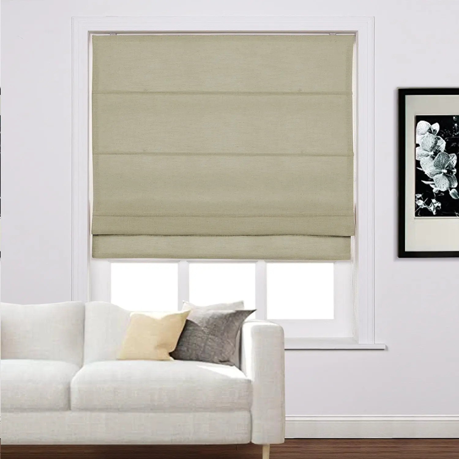 Liz Linen Window Roman Shades Loop Cord Lift - Image 26