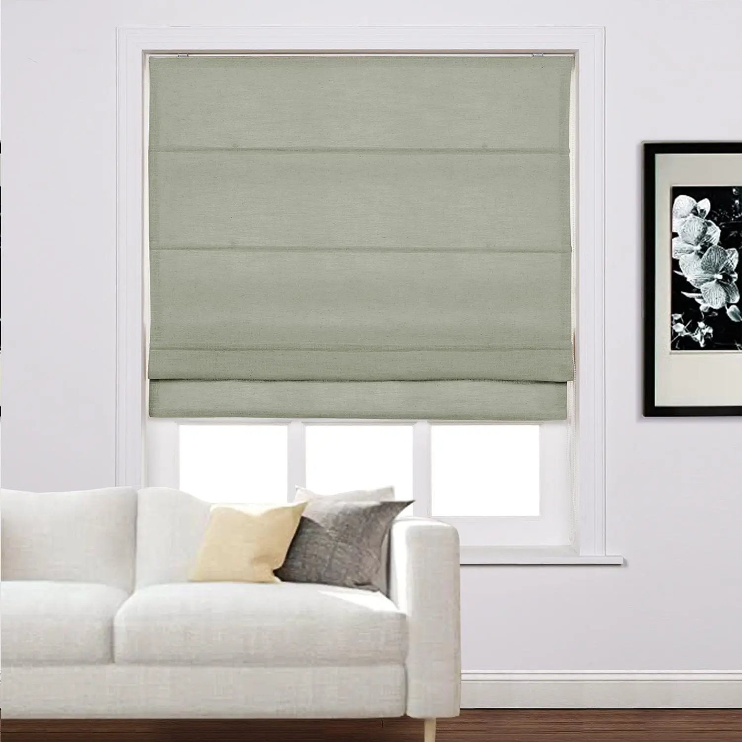 Liz Linen Window Roman Shades Loop Cord Lift - Image 29