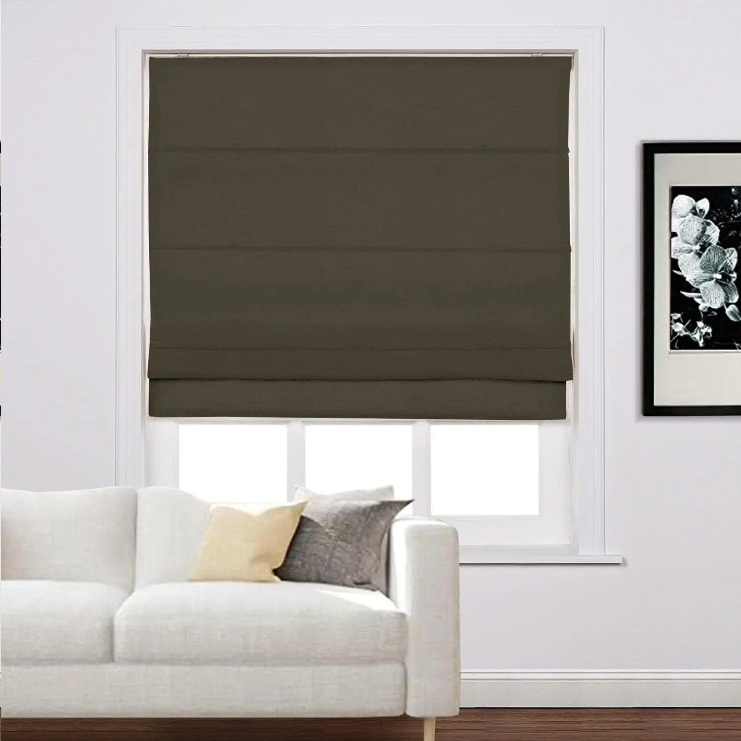 Liz Linen Window Roman Shades Loop Cord Lift - Image 31
