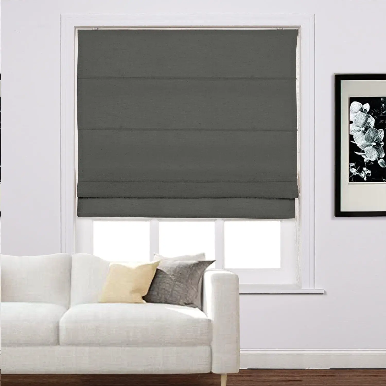 Liz Linen Window Roman Shades Loop Cord Lift - Image 32