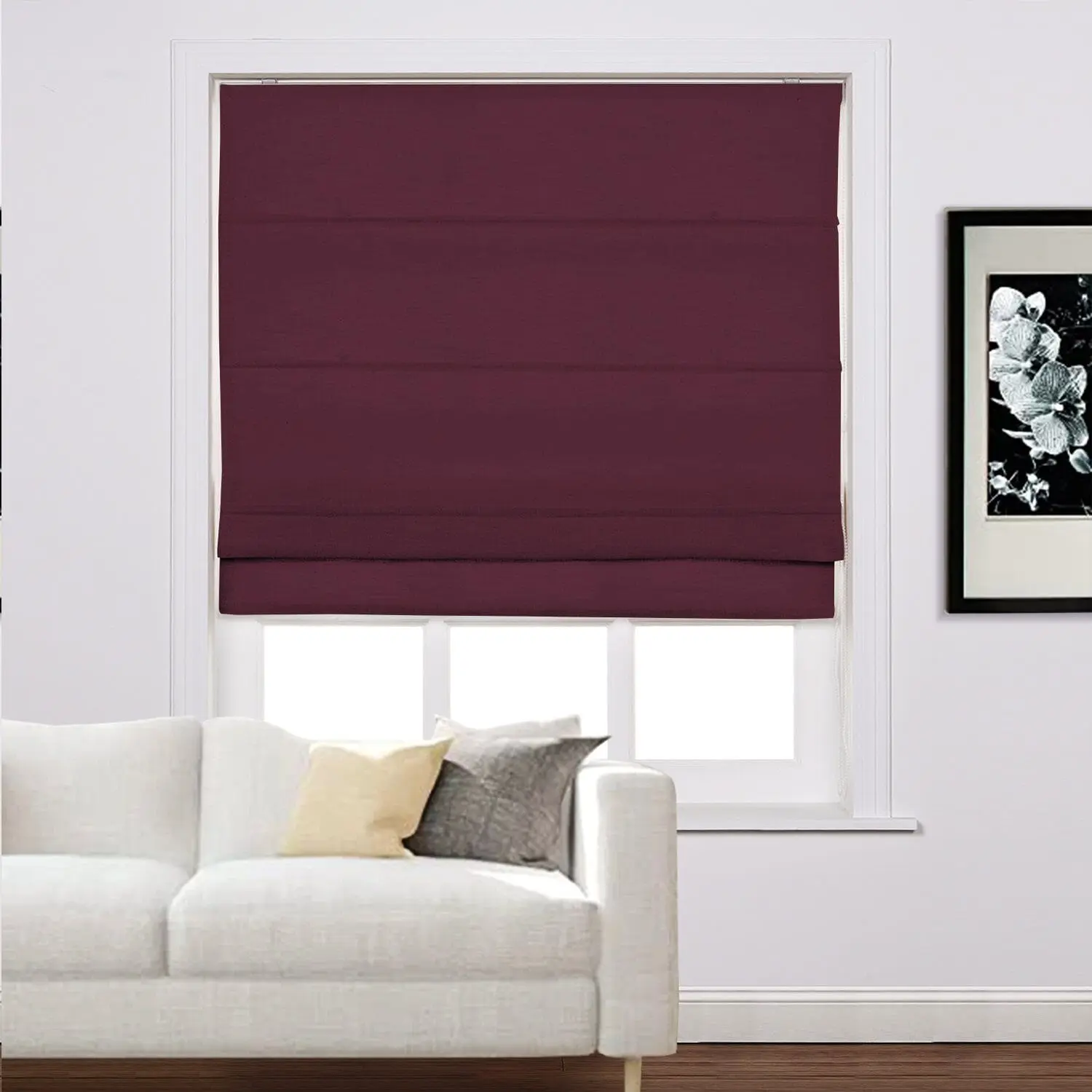 Liz Linen Window Roman Shades Loop Cord Lift - Image 35
