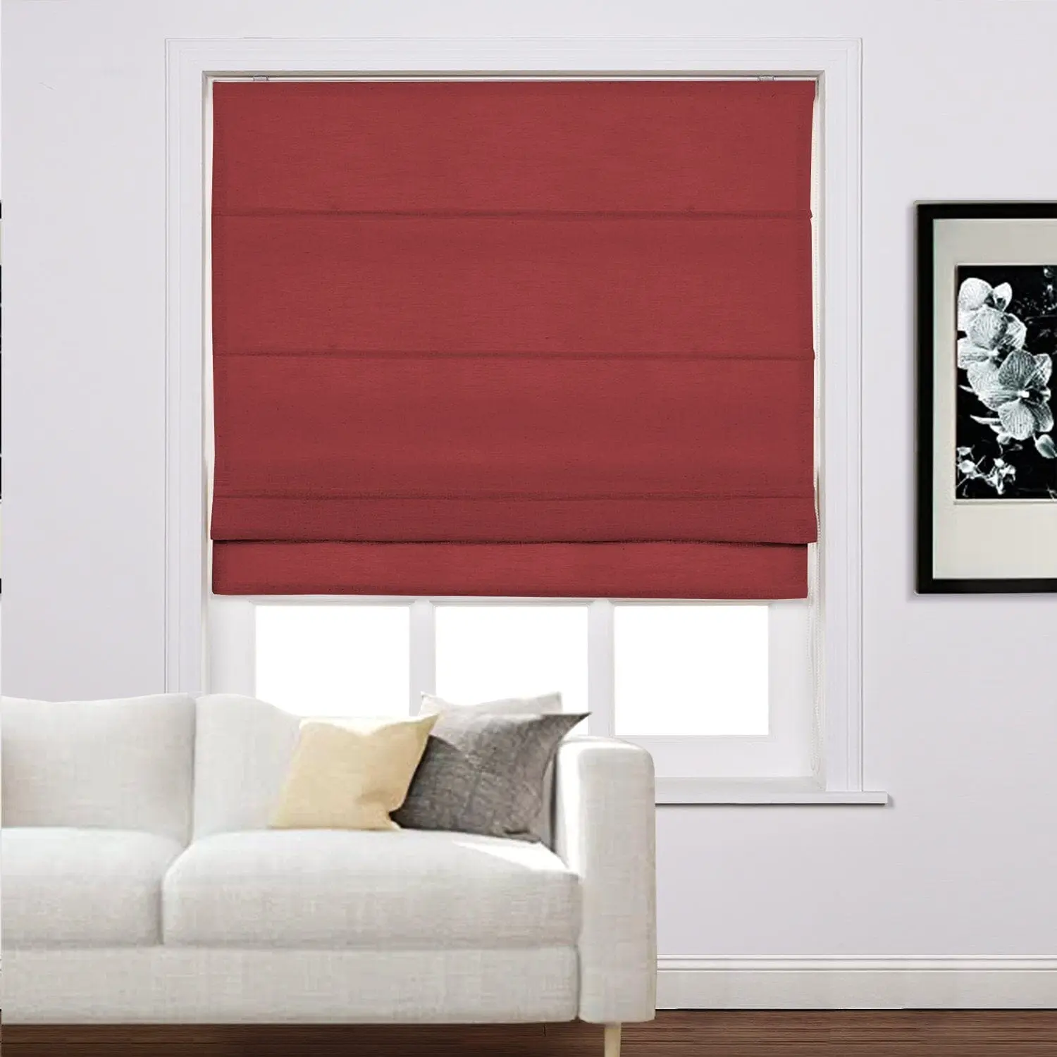 Liz Linen Window Roman Shades Loop Cord Lift - Image 37